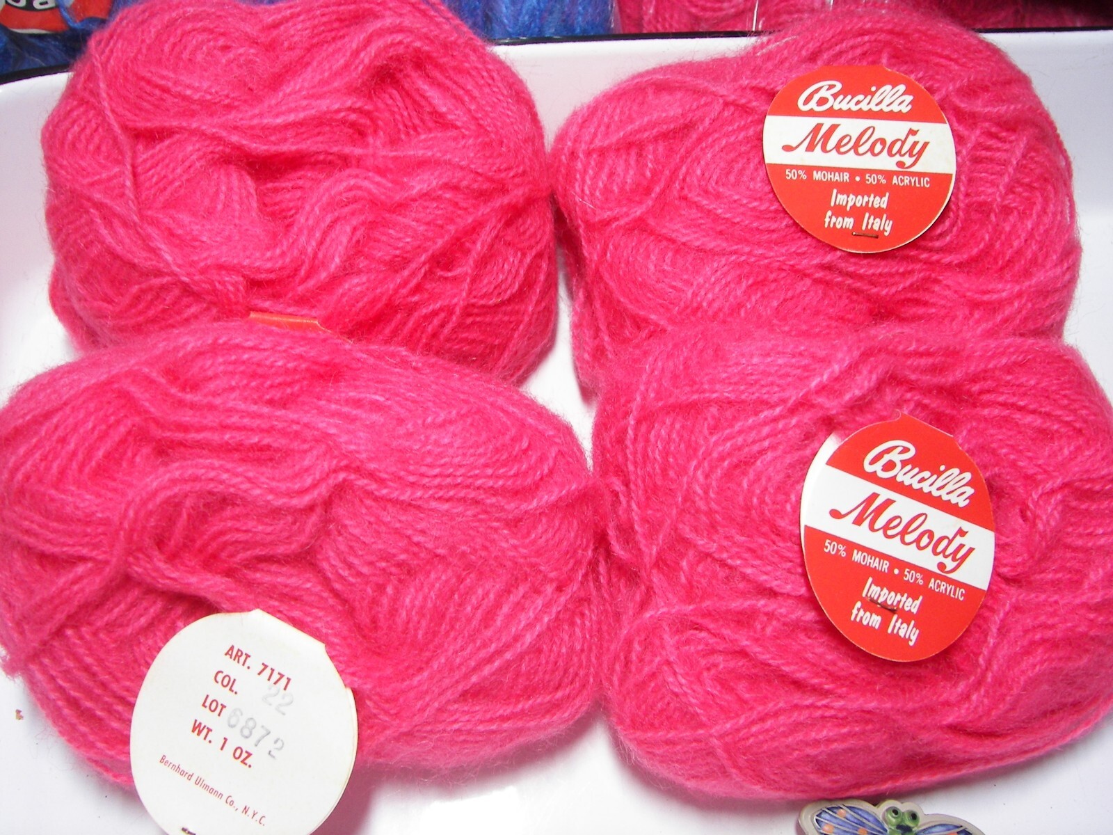 VTG Lot  of 4 or 5 Balls~ Bucilla "Melody"~ Mohair Blend Yarn ~ You Choose Shade