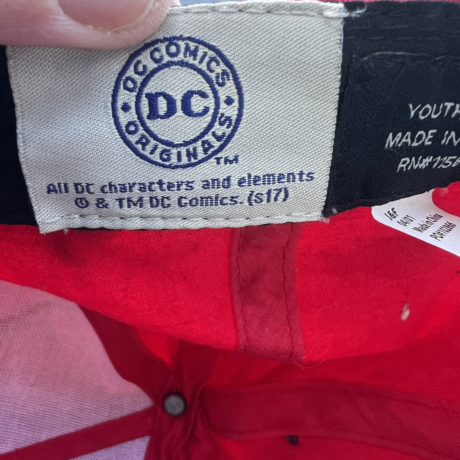 Flash DC Comics Logo on Youth Red Hat Cap w Black Bill Goofy Hat CO.