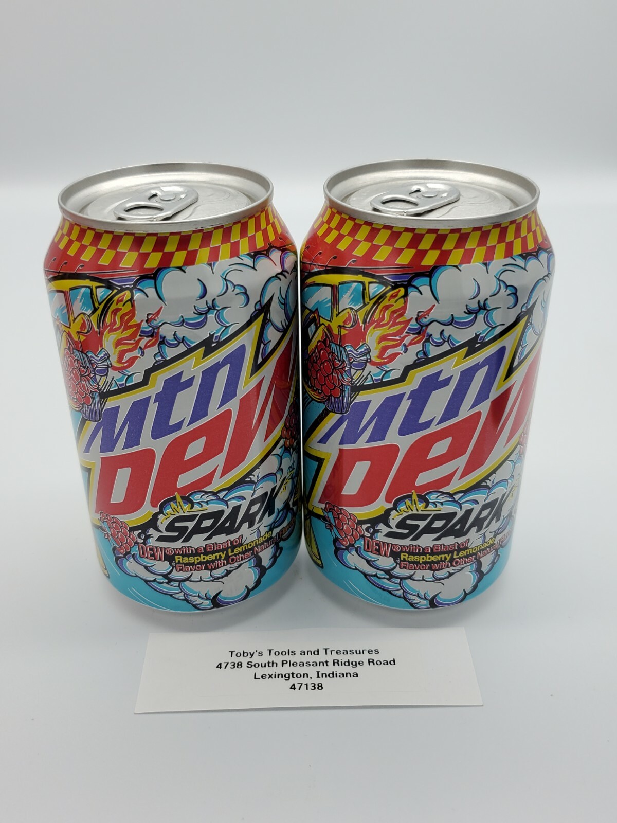 2 Full Mountain Dew Mtn Dew SPARK 12oz Cans Raspberry Lemonade Old Logos