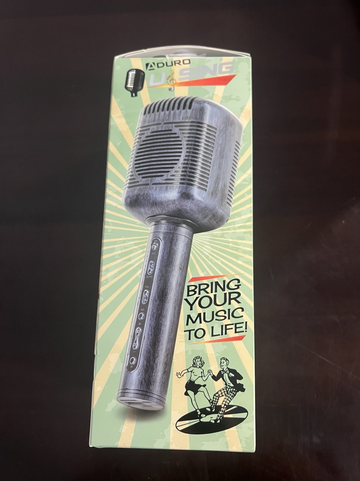 aduro u sing retro wireless karaoke microphone mic & speaker New Open Box