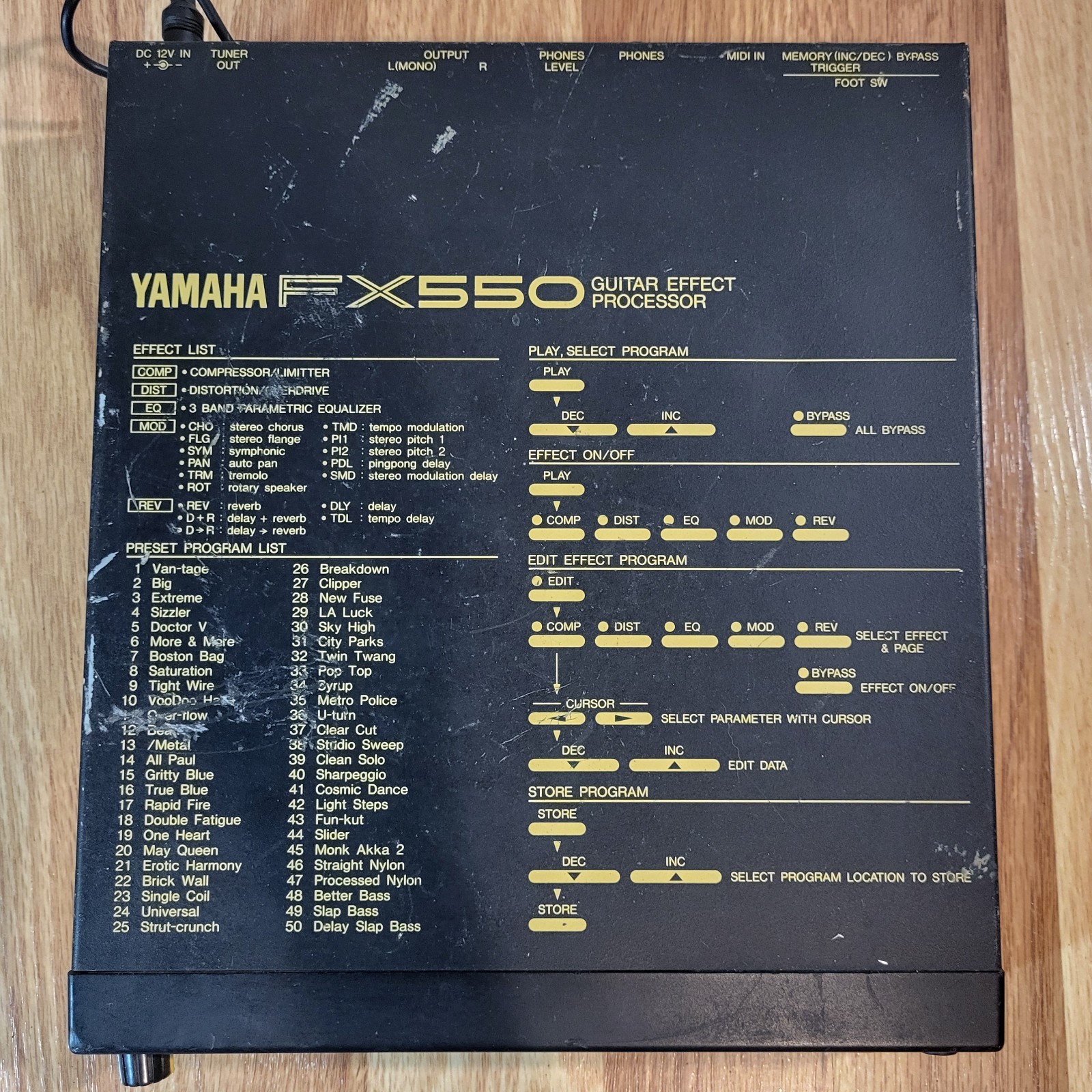 YAMAHA FX550 Electric Guitar Effect Processor Programmable