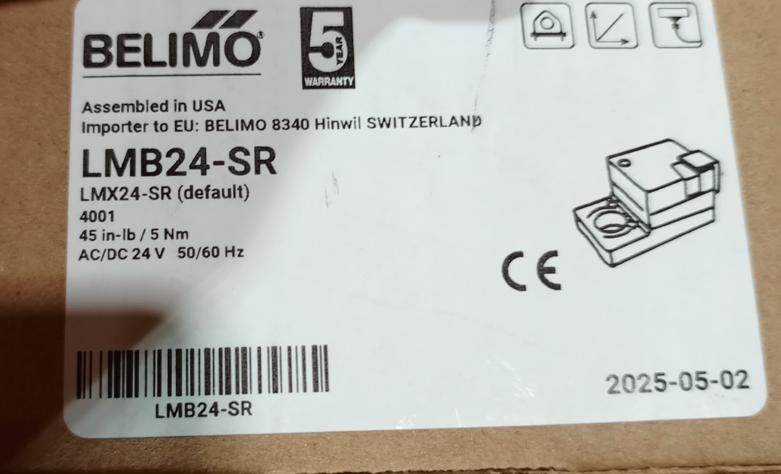Belimo LMB24-SR HVAC Damper Acuator