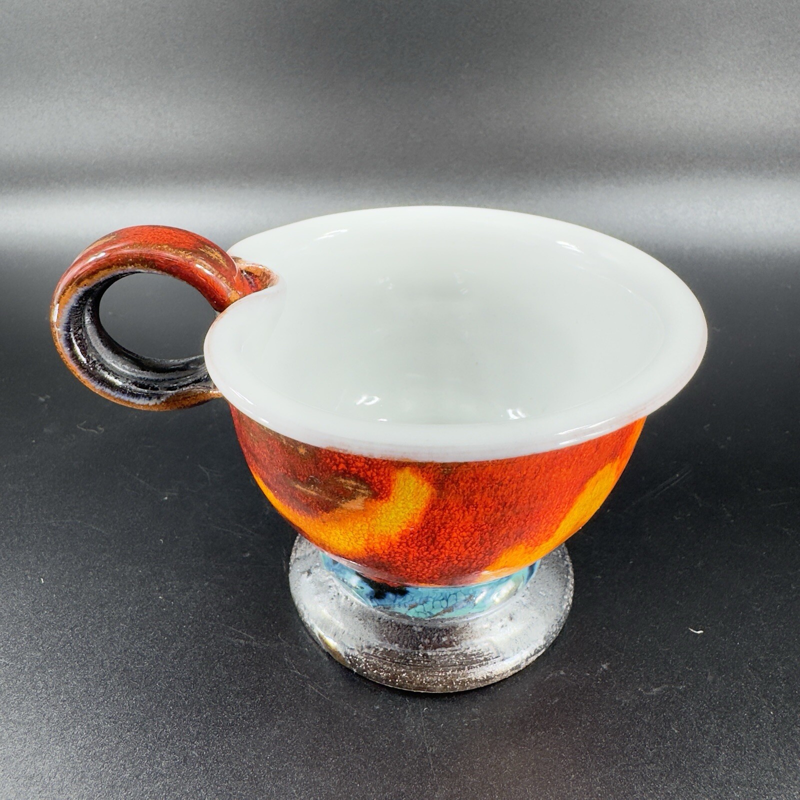 Danko Pottery Lava Glaze Textured Hand Made Small Pitcher Creamer Vintage