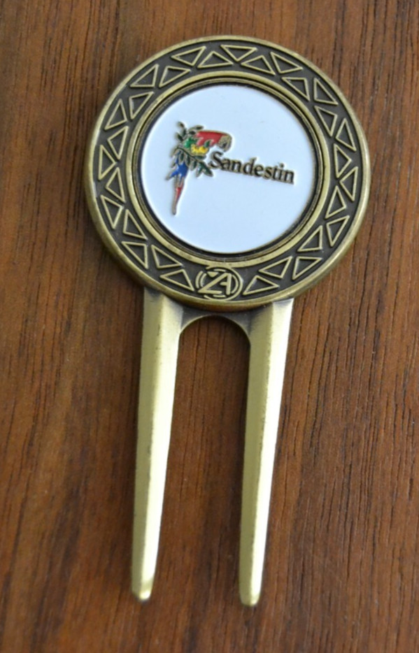 Golf Divot Tool SANDESTIN Brass Enamel Golf by AHEAD