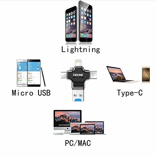Drone Valley 4 in 1 Micro SD Memory Card Reader - Copy / Move / View Your Files