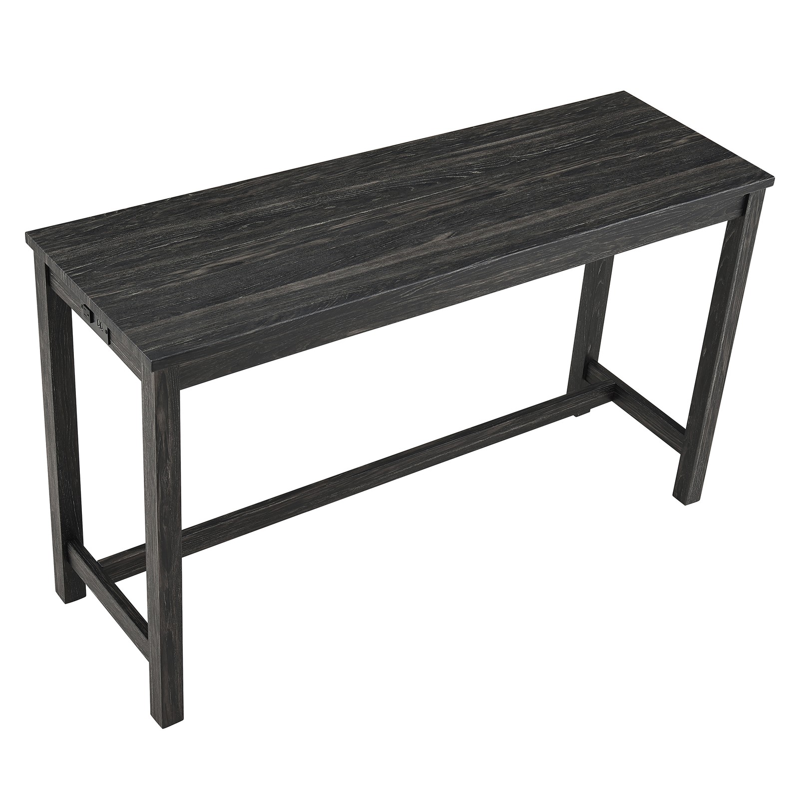 Bar Table Set w/ Power Outlet 4pcs Dining Table Industrial Breakfast Table