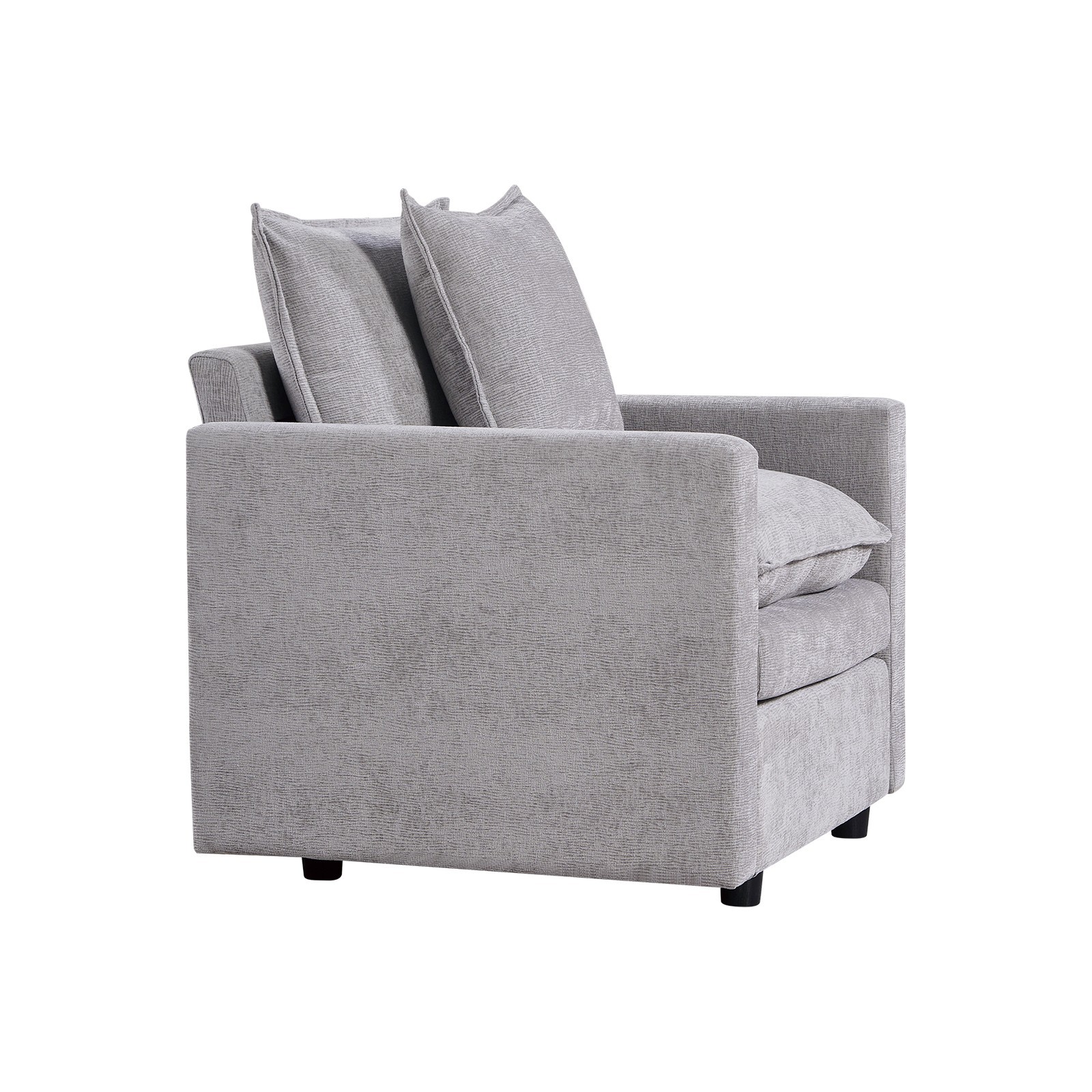 Chenille Fabric Comfy Deep Single Seat Sofa Upholstered Reading Armchair