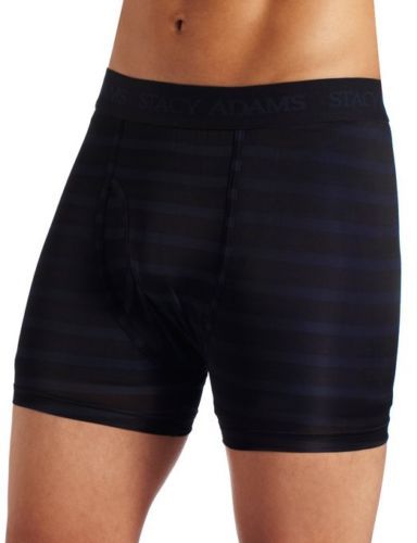 Stacy Adams Size Boxer Brief Shorts Moisture Wicking Underwear L & XL Navy/Black