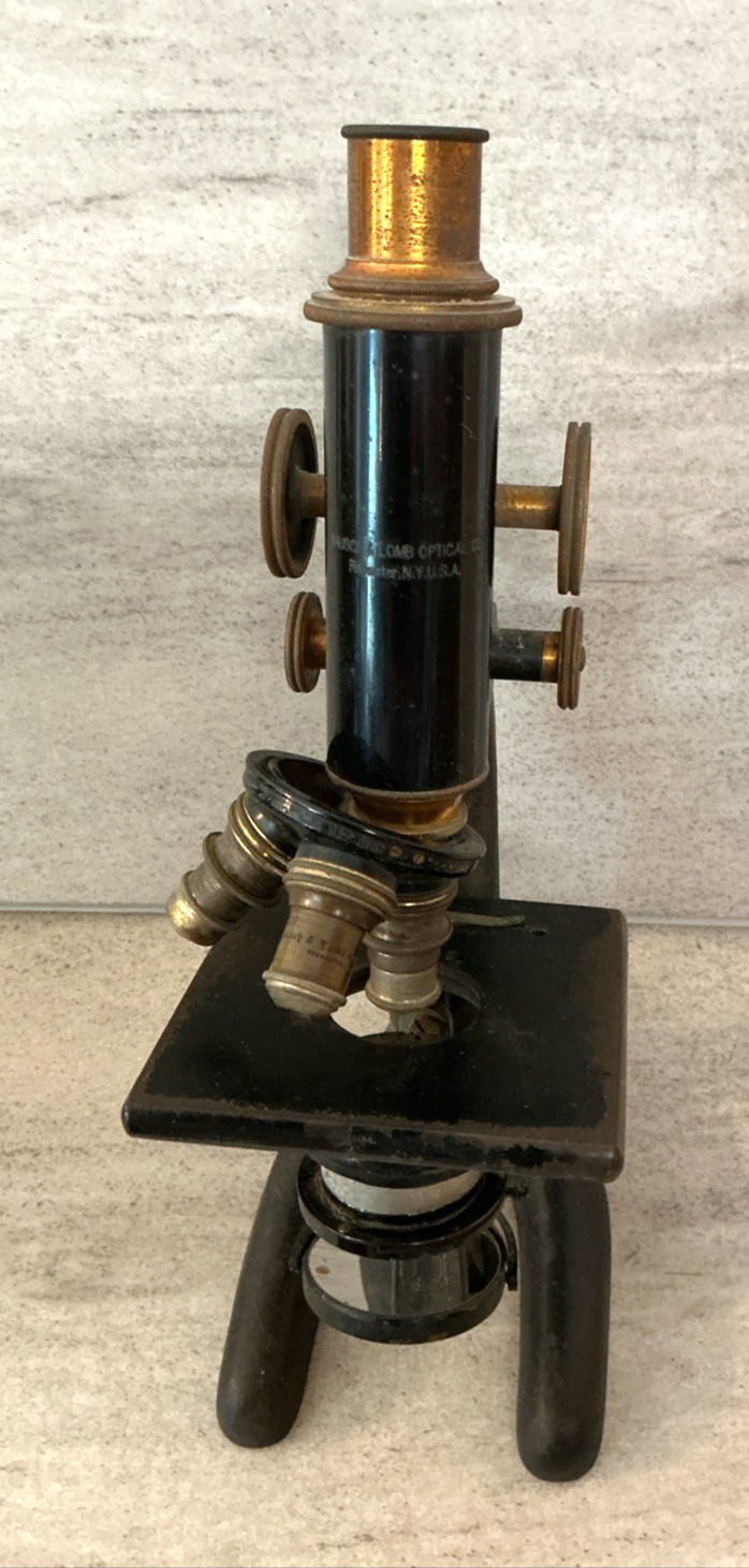 Antique Brass BAUSCH & LOMB MICROSCOPE