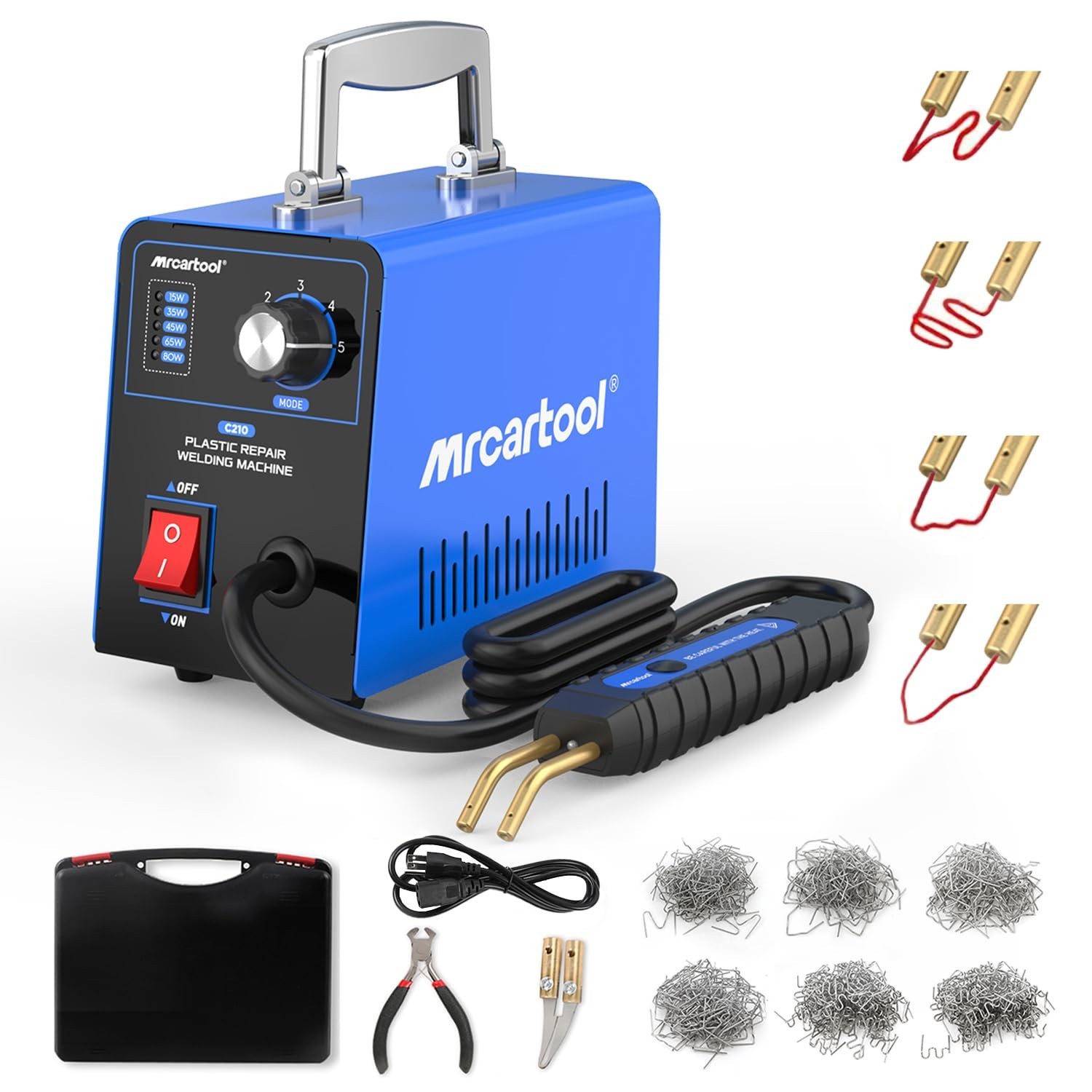 MR CARTOOL C210 Plastic Welder Kit with 600pcs Hot Staples, Plastic Welding M...