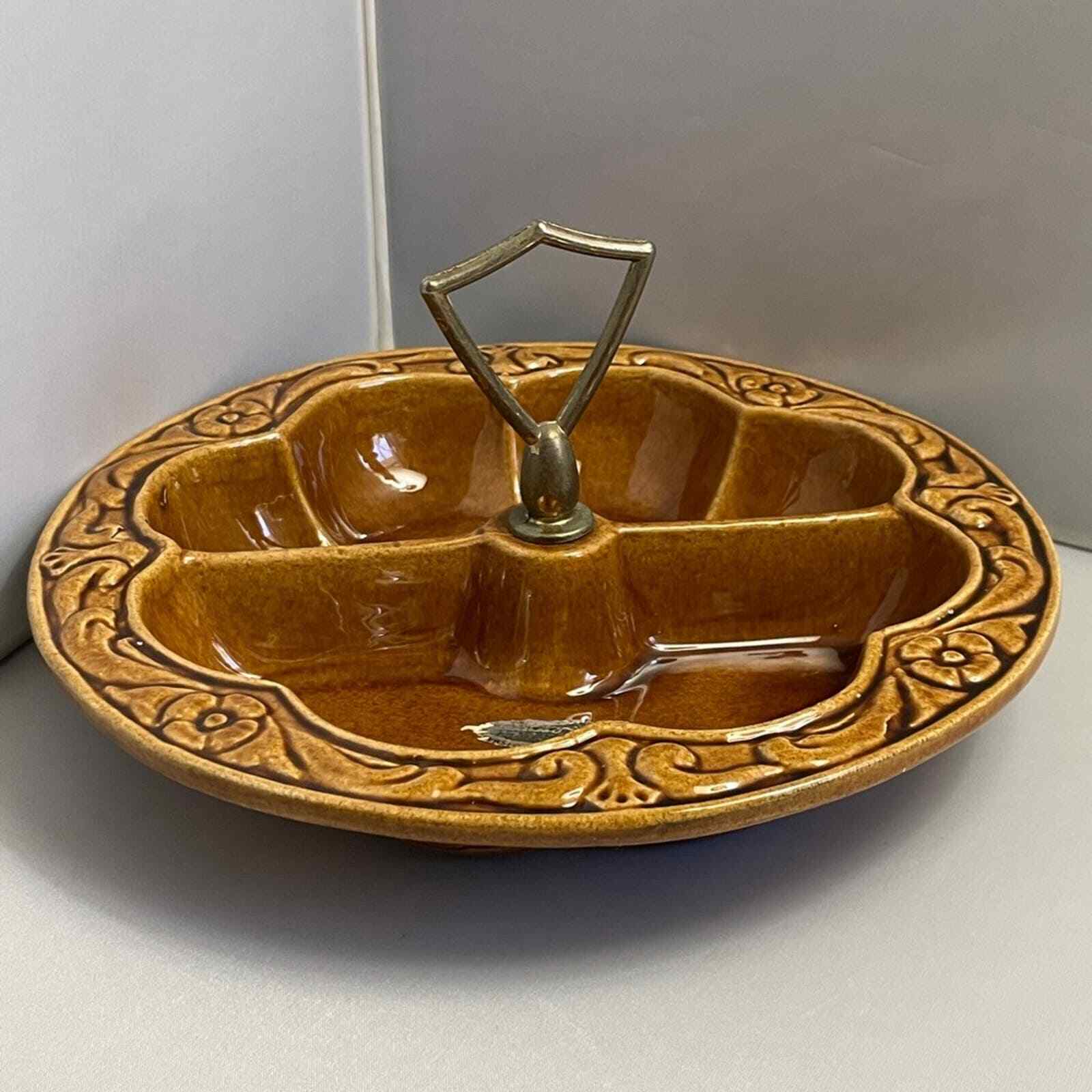Vintage Lane Ceramics Divided Ceramic Nut or Condiment Dish 8186B USA