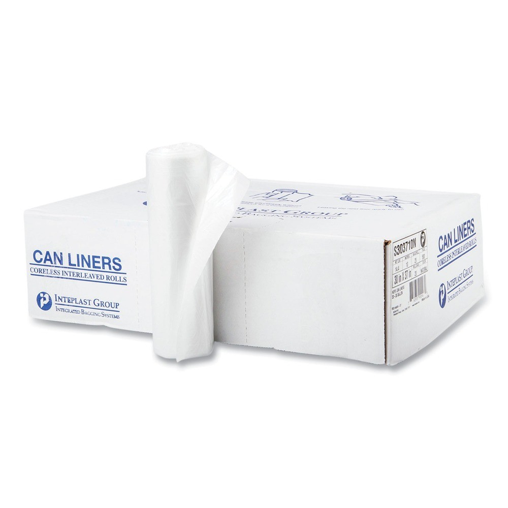 Inteplast Group S303710N 30" x 37" High-Density Can Liners - Clear (500/CT) New