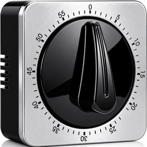 Kitchen Timer Mechanical Stainless Steel Loud Alarm Magnetic Cooking Clock