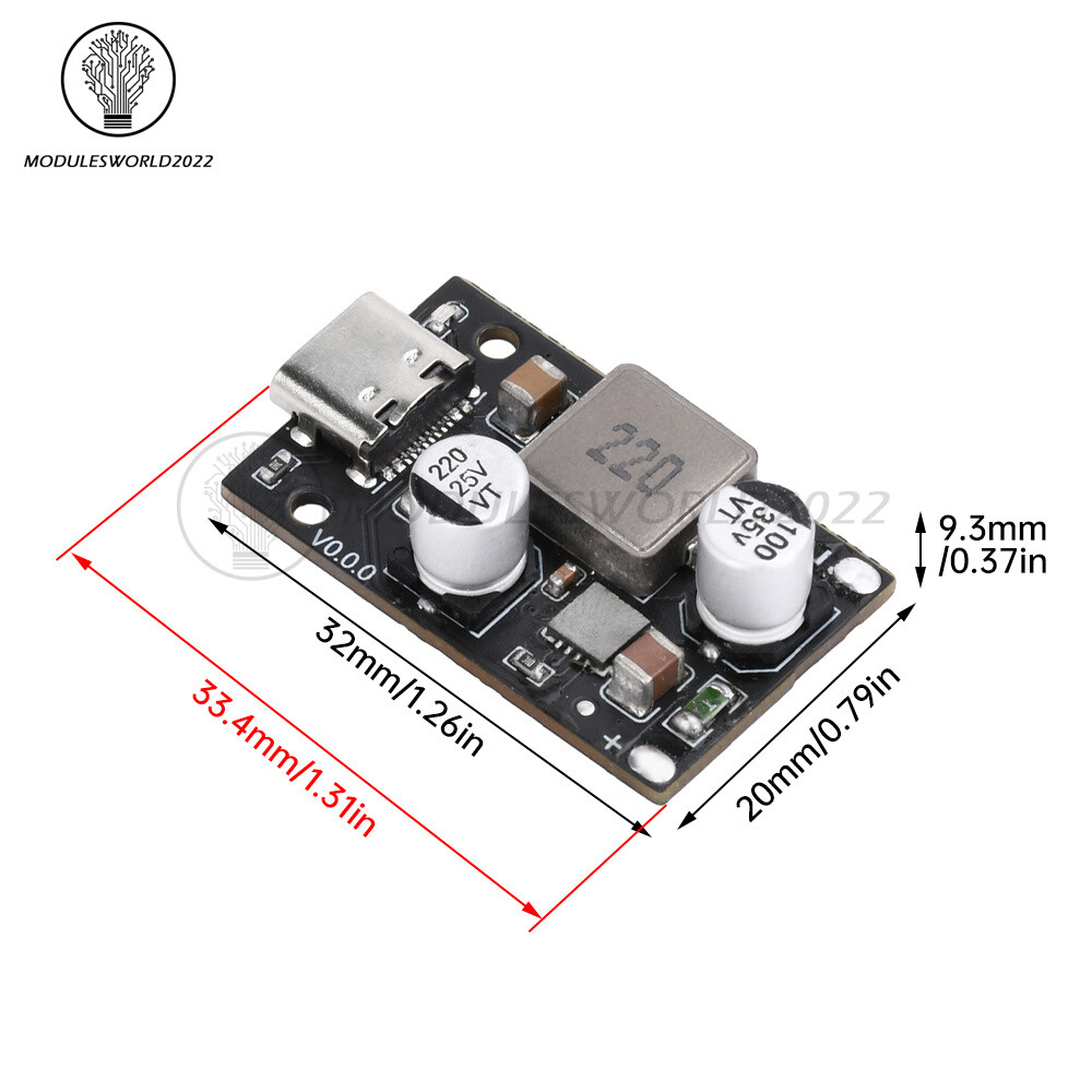 1-10*DC8~30V PD65W Fast Charging Module Step-Down Support PD3.1 QC3.0 SCP Type-C