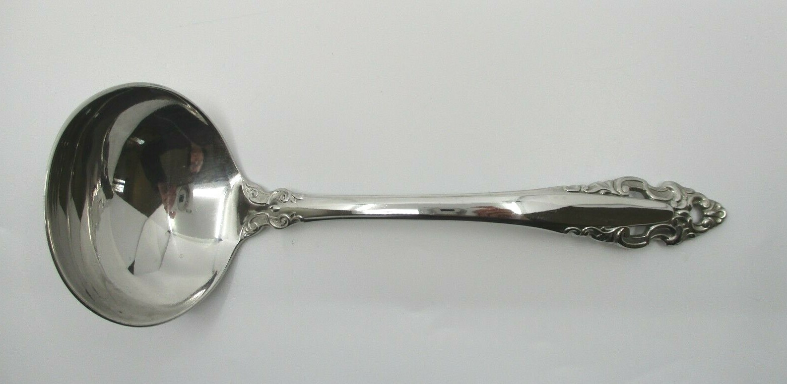 GORHAM STAINLESS PIERCED BAROQUE GRAVY LADLE - 7 1/4"  - 06F