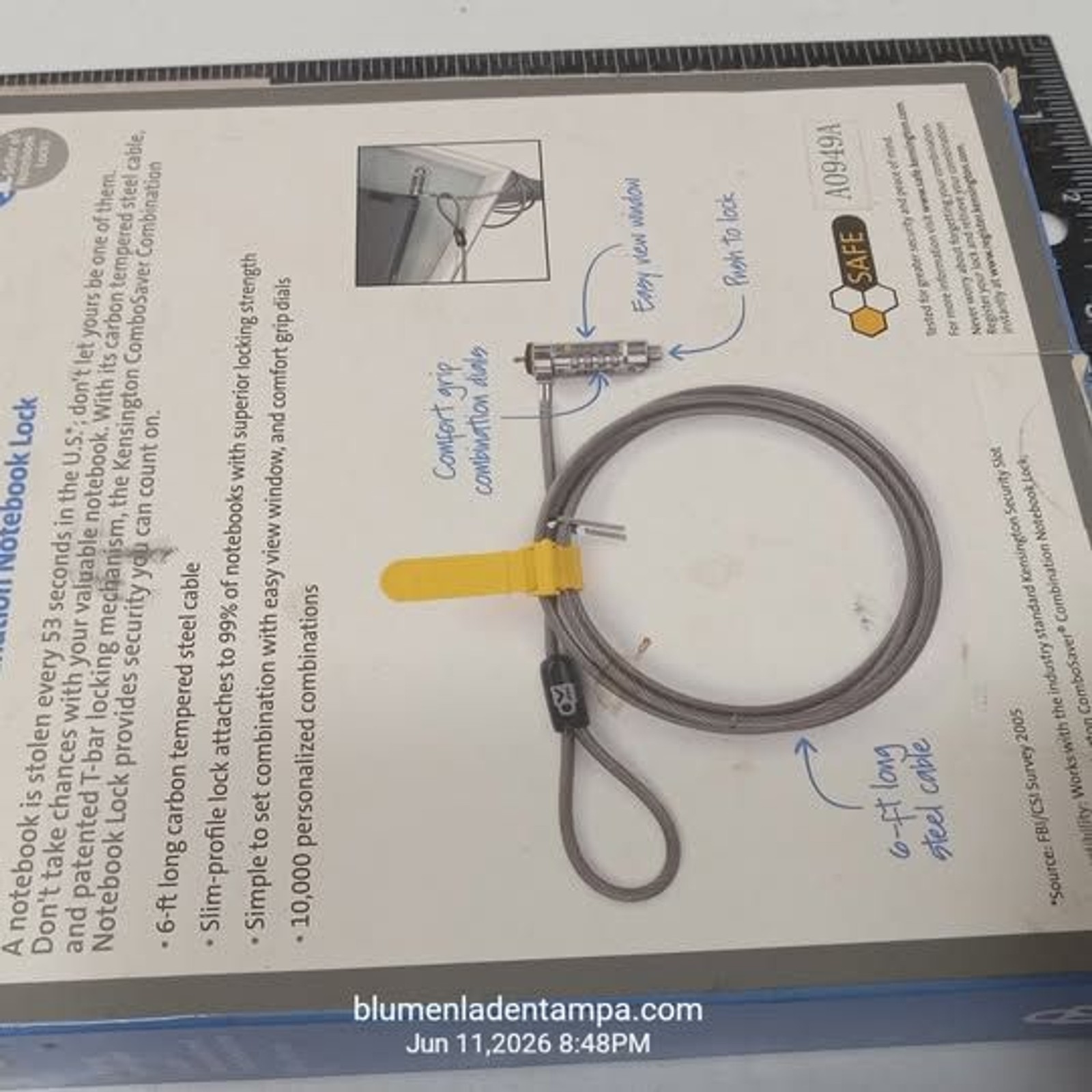 Kensington ComboSaver Combination Laptop Lock