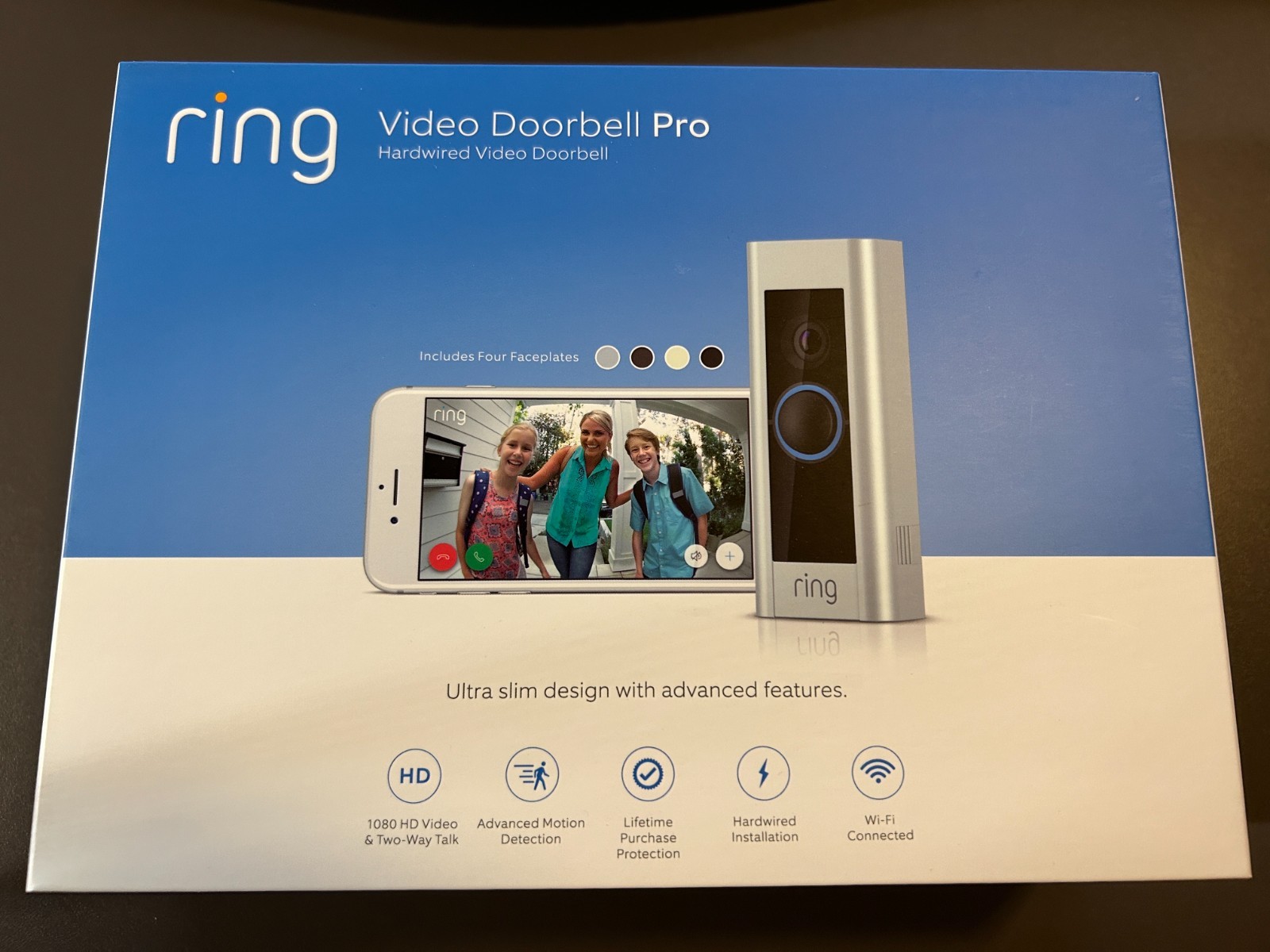 Ring video doorbell pro hardwired with a crack in button and functions as normal