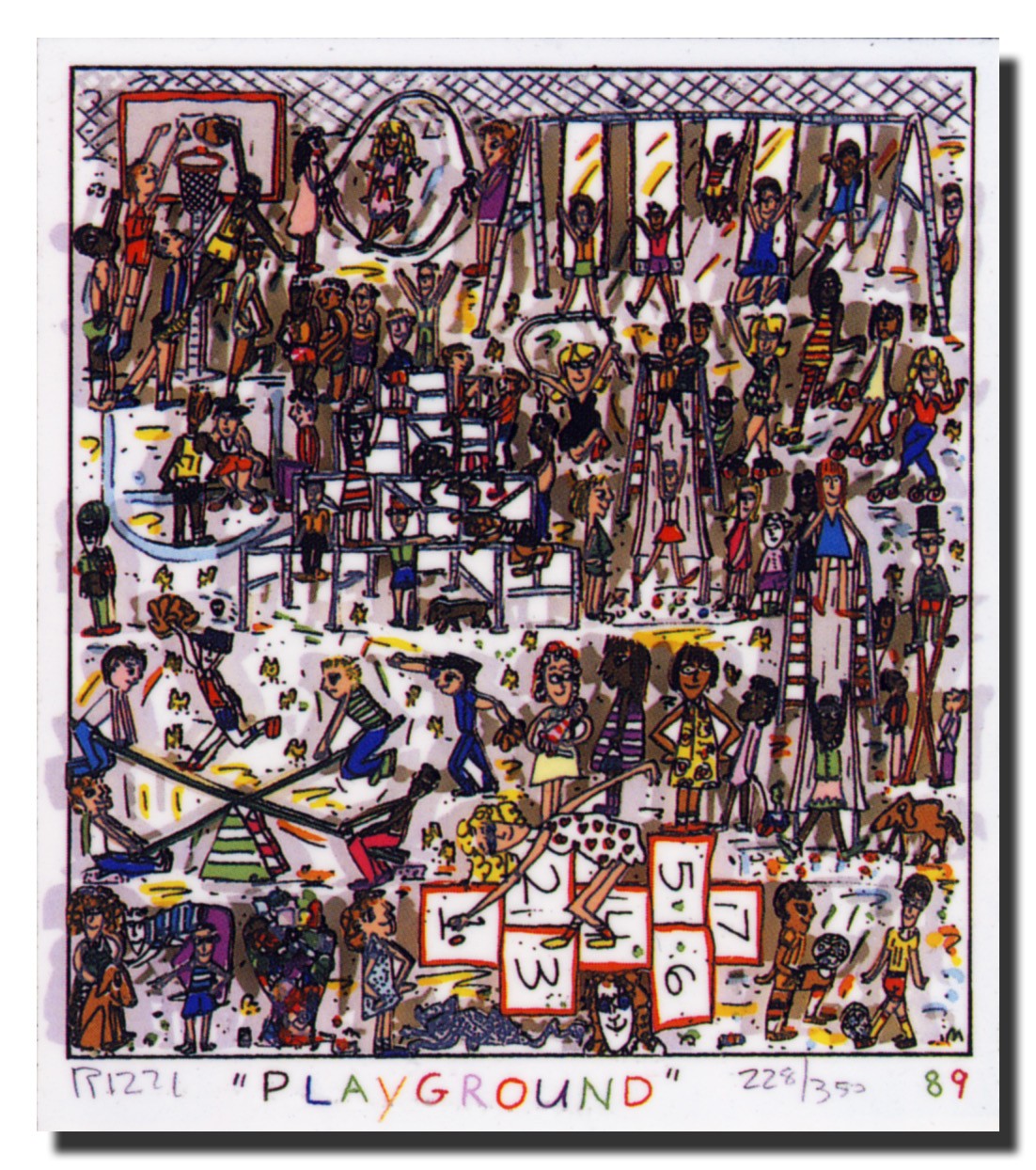 James Rizzi "PLAYGROUND" Magnet / Magnet Sign After 3D Construction From 1981