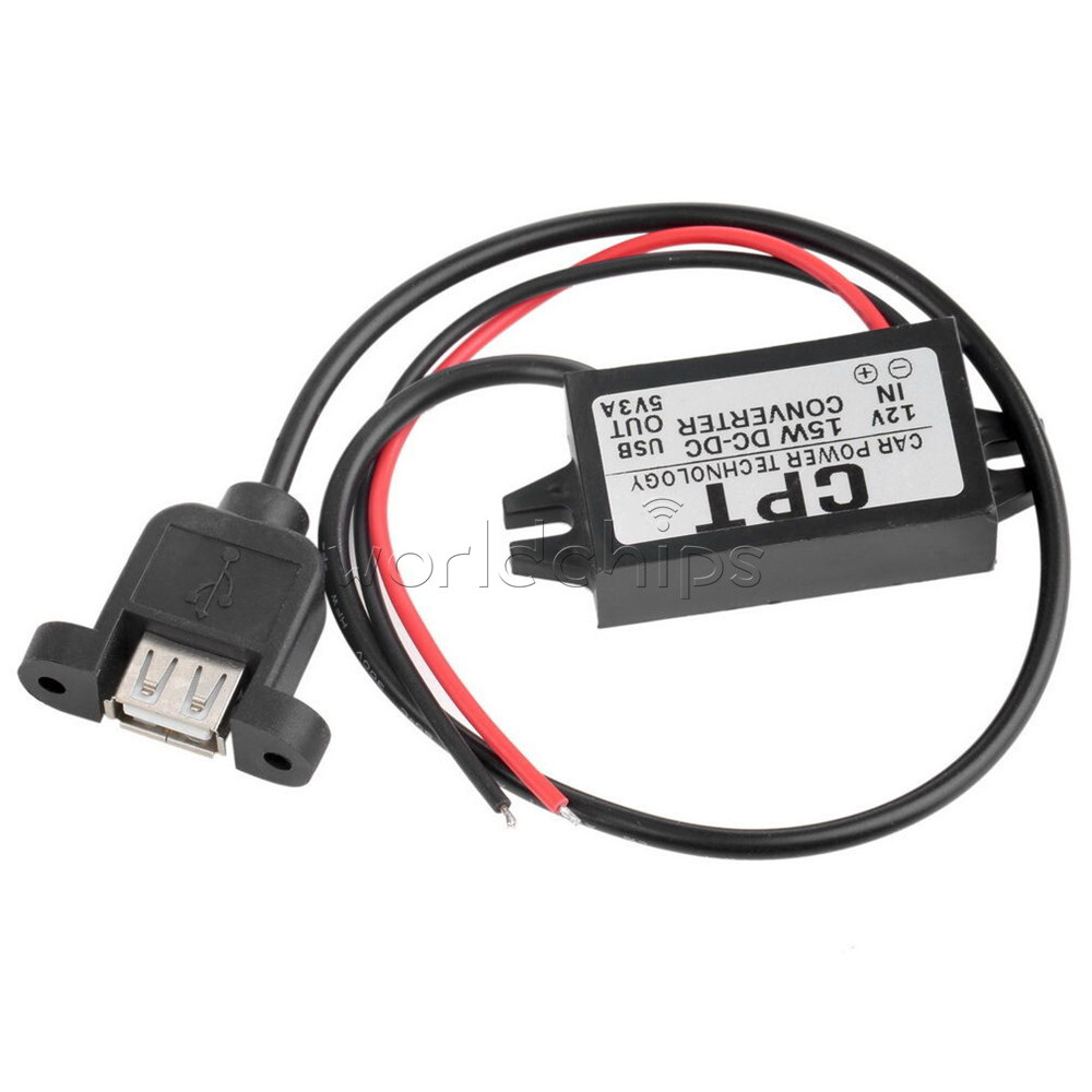 DC-DC 12V to 5V Mini/Micro/A type USB Dual Converter Step Down Power Module Tool