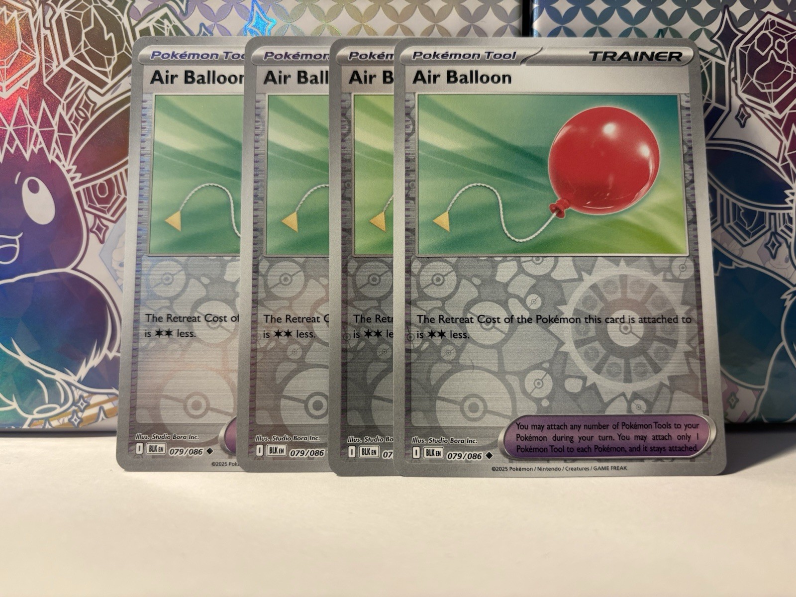 4x Air Balloon (Playset) 079/086 - NM Condition - Reverse-Foil