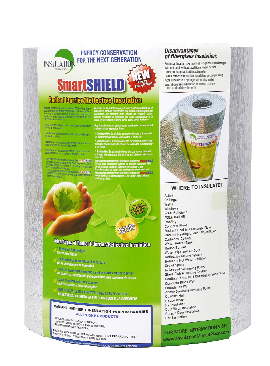 SmartSHIELD -3mm HVAC  Duct Wrap Reflective insulation Foam core  16" X 50ft