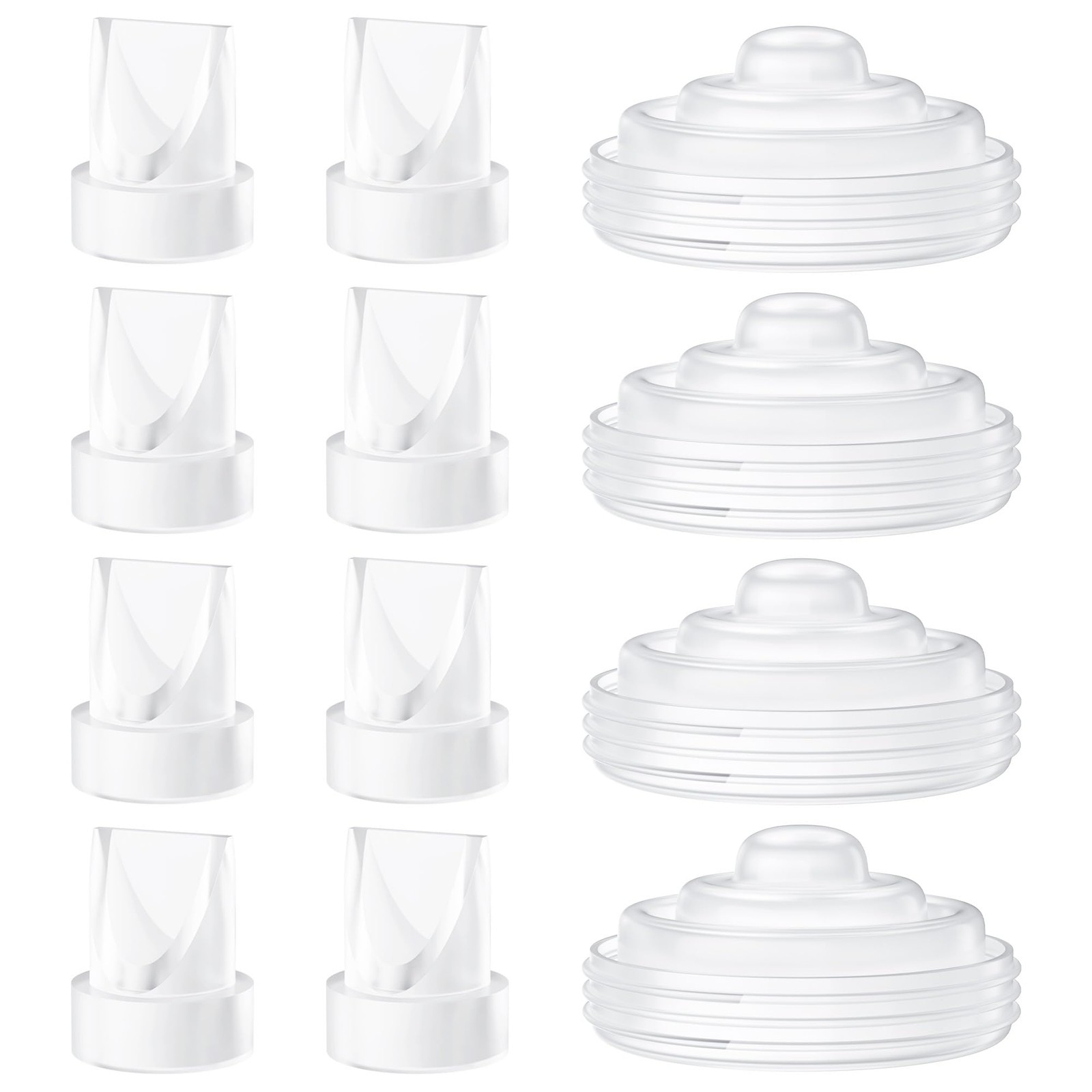 TOVVILD 12 Pack Pump Parts, 8PCS Duckbill Valves 4PCS Silicone V8pc+D4pc