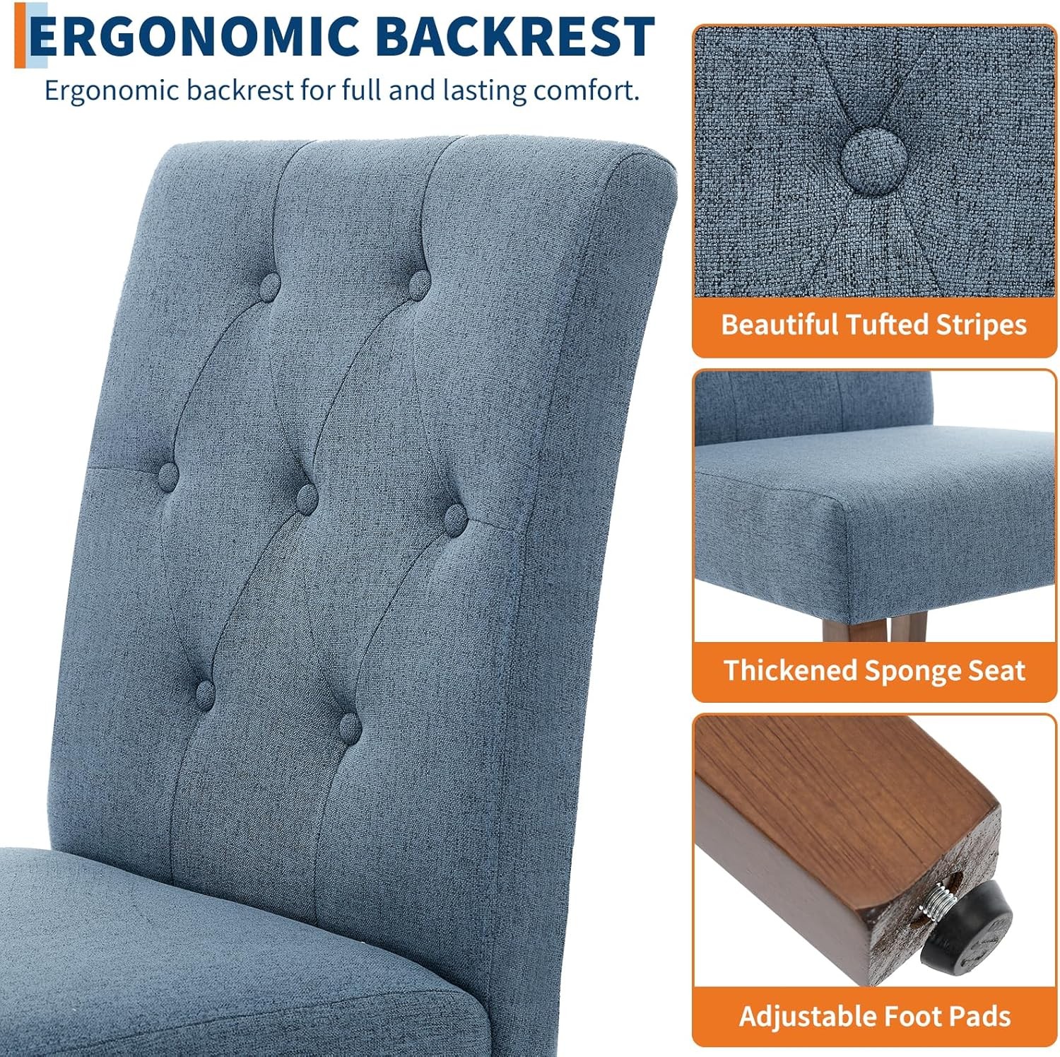 Modern Velvet Dining Chairs Set of 6/4/2 Kitchen Living Room Chair Wooden Legs