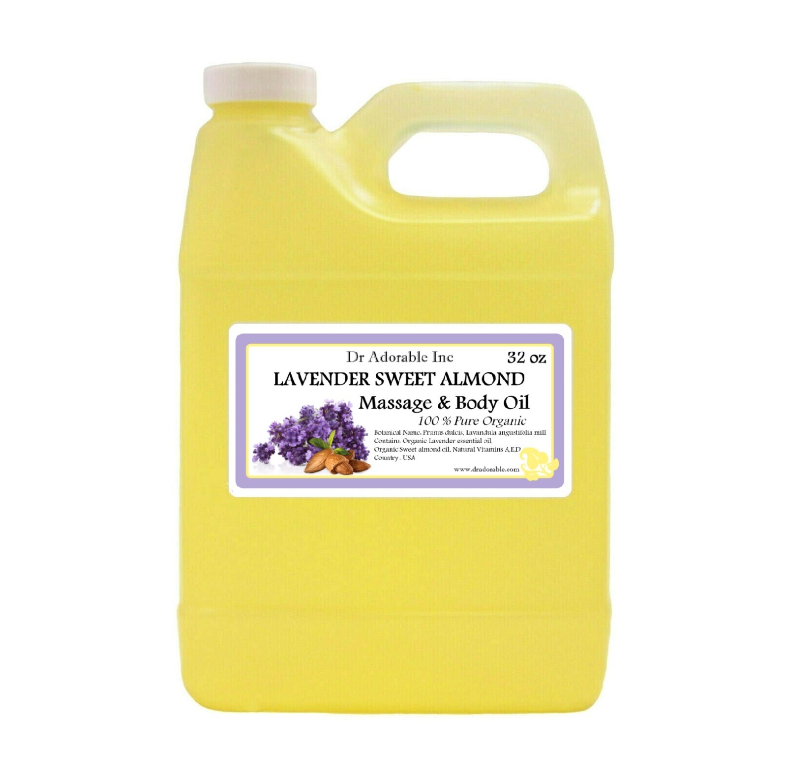 Almond (Sweet) & Lavender Massage & Body Oil Organic 2oz up to 7lb Free Shipping