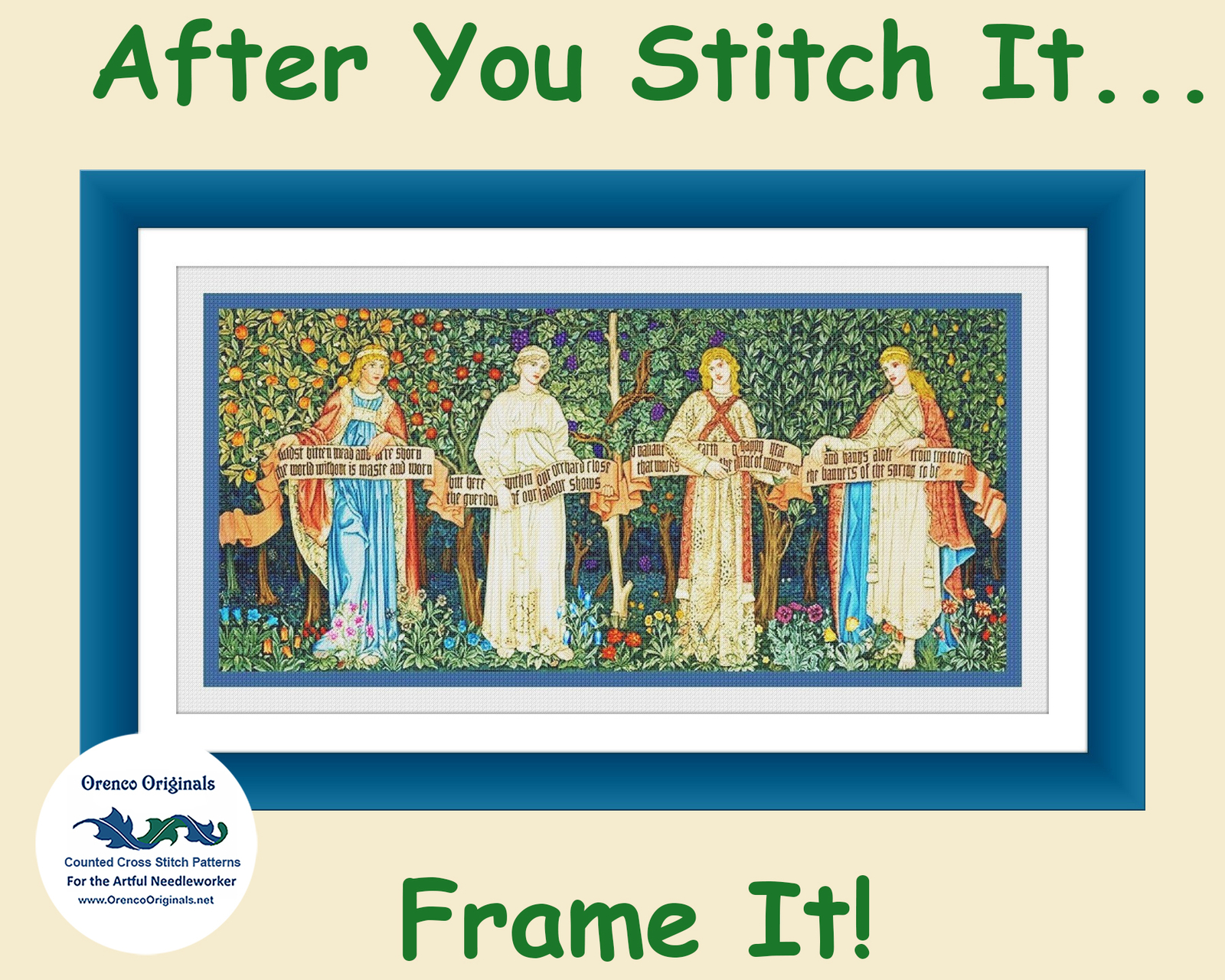 William Morris Knight Quest Holy Grail Counted Cross Stitch Chart Pattern