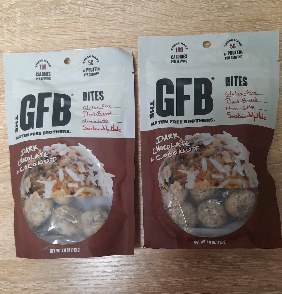 2 Of GFB Bites Drk Choc+ Coconut 4 Oz(113G) FREE SHIPPING