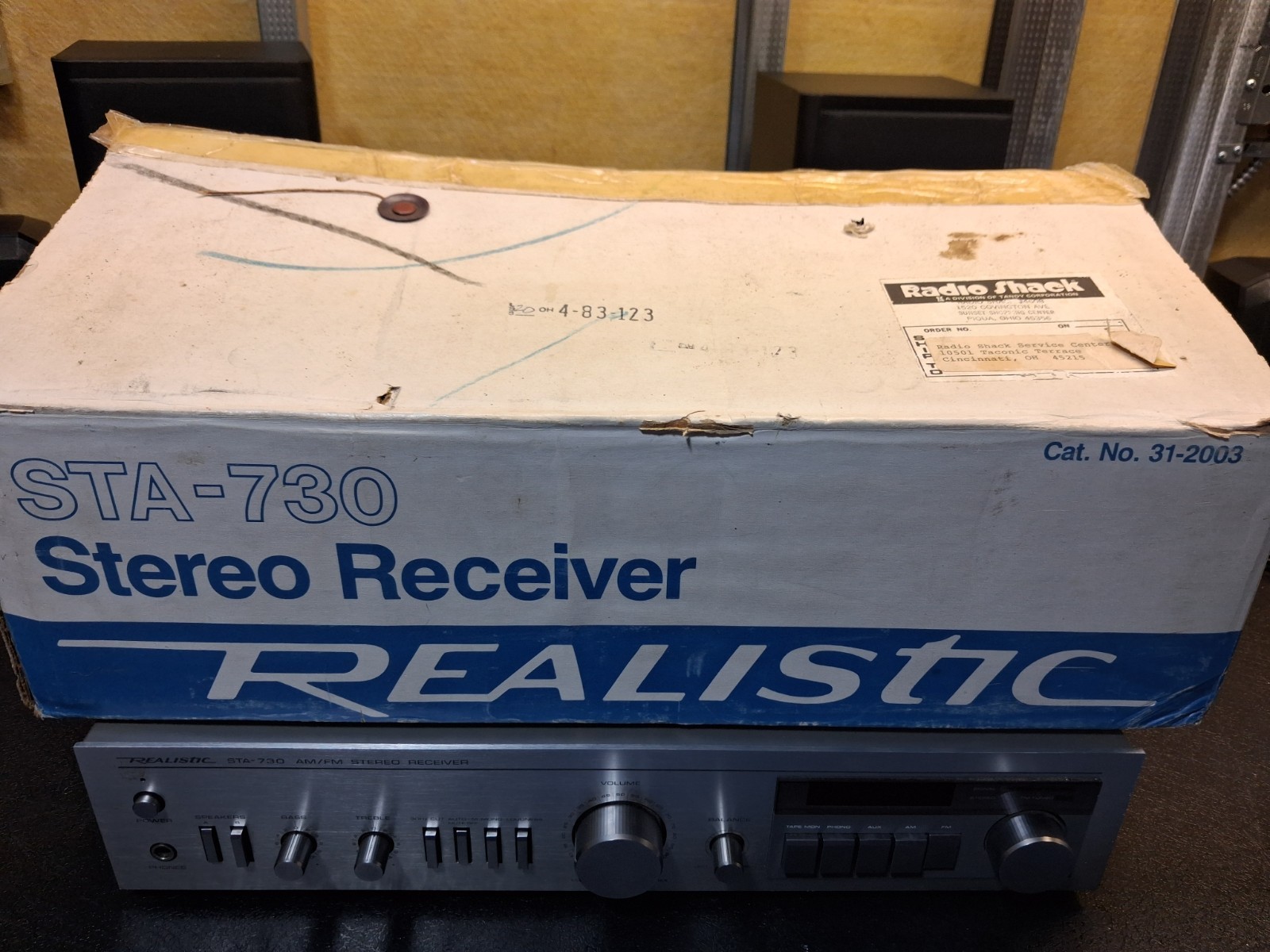 Realistic STA-730 AM/FM Stereo Receiver Vintage Silver Finish Working With Box