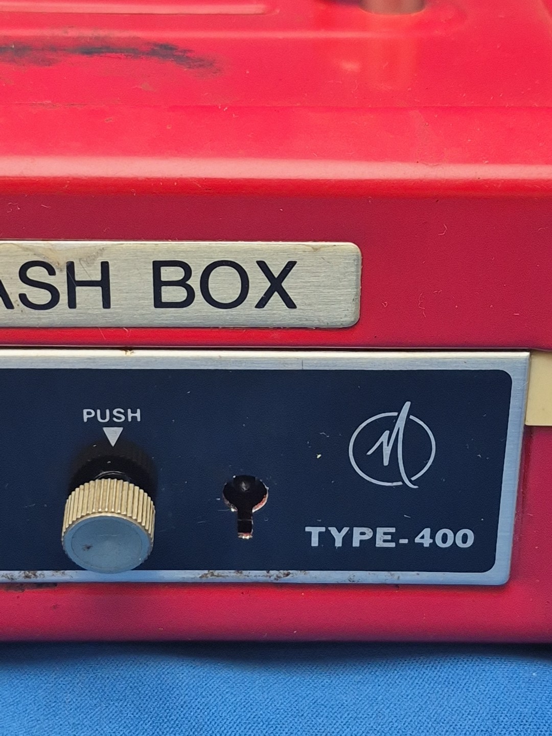 Cash Box Red Metal Locking No Key No Tray