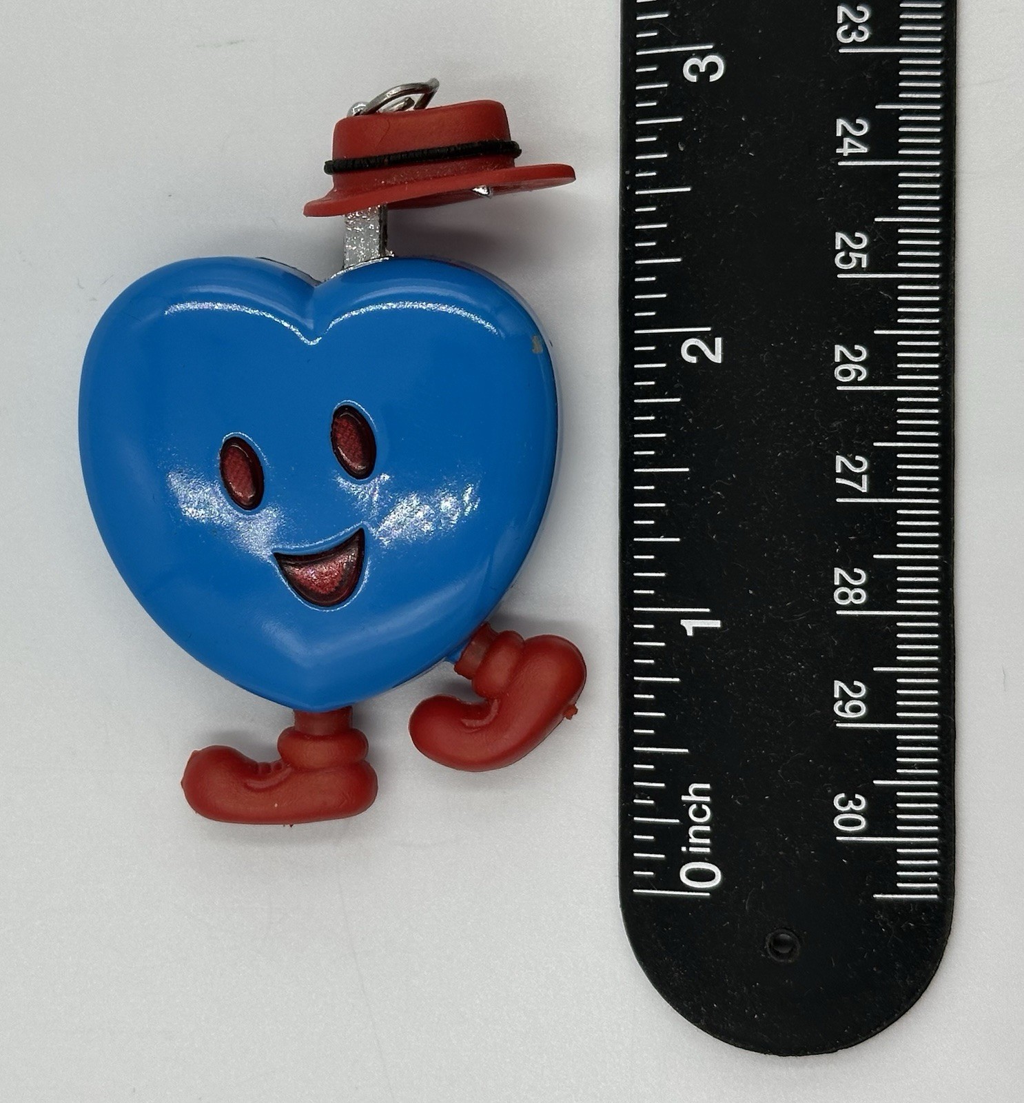 Vintage Blue Walking Heart Novelty Lighter - Red Hat & Boots - Untested