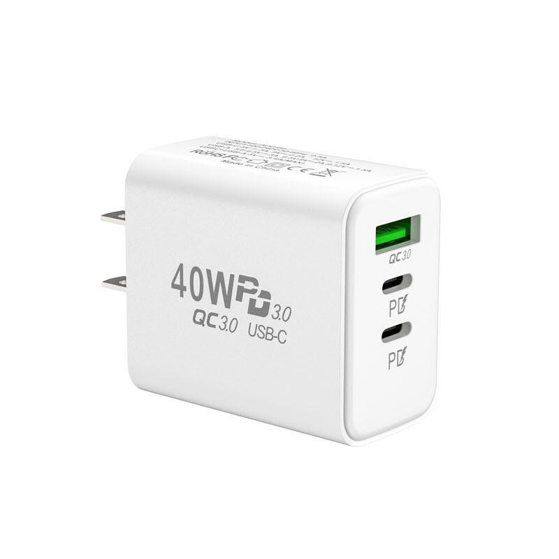 For iPhone 15 Pro Max iPad Fast Charger 40W Double PD USB C Adapter Type C Cable