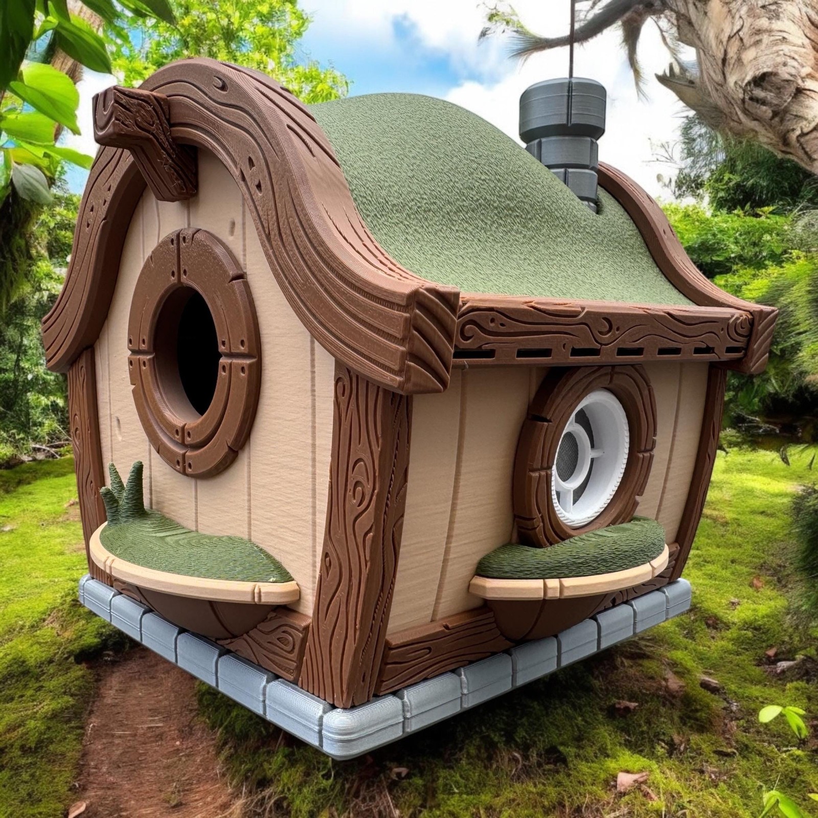 Hobbit Bird House | Blink Camera Compatible | 3D Printed | Birding