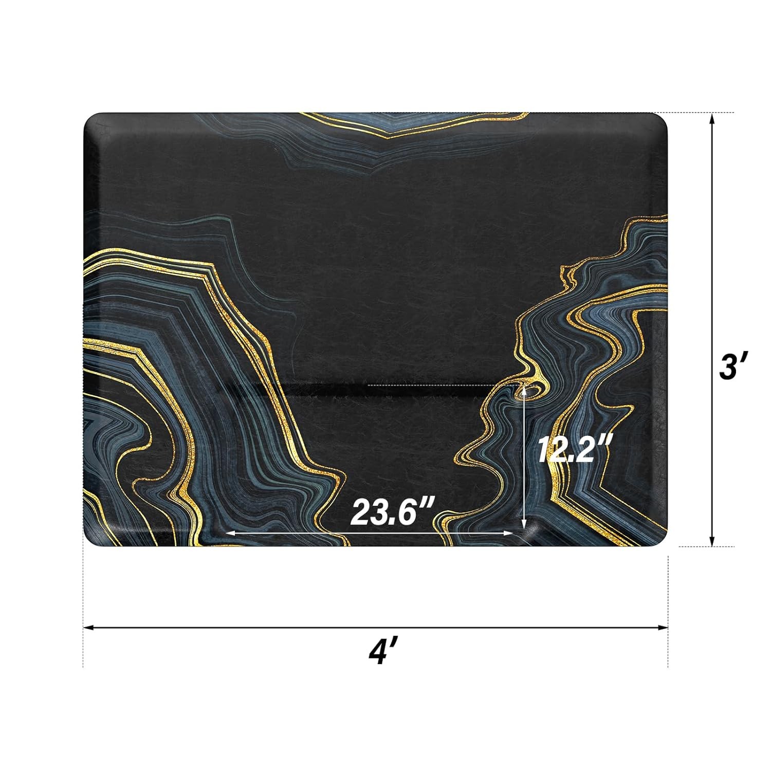 Ergonomic Salon Chair Mat for Standing, 36"x48" Thick Floor Mat w/ Square Cutout