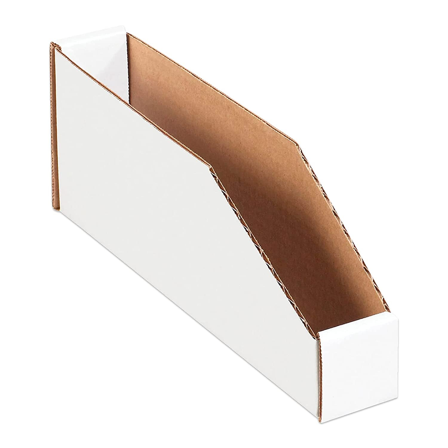 Corrugated Cardboard Storage Bins Holder 2" X 12" X 4.5" (50 Pack), Open Top Dur