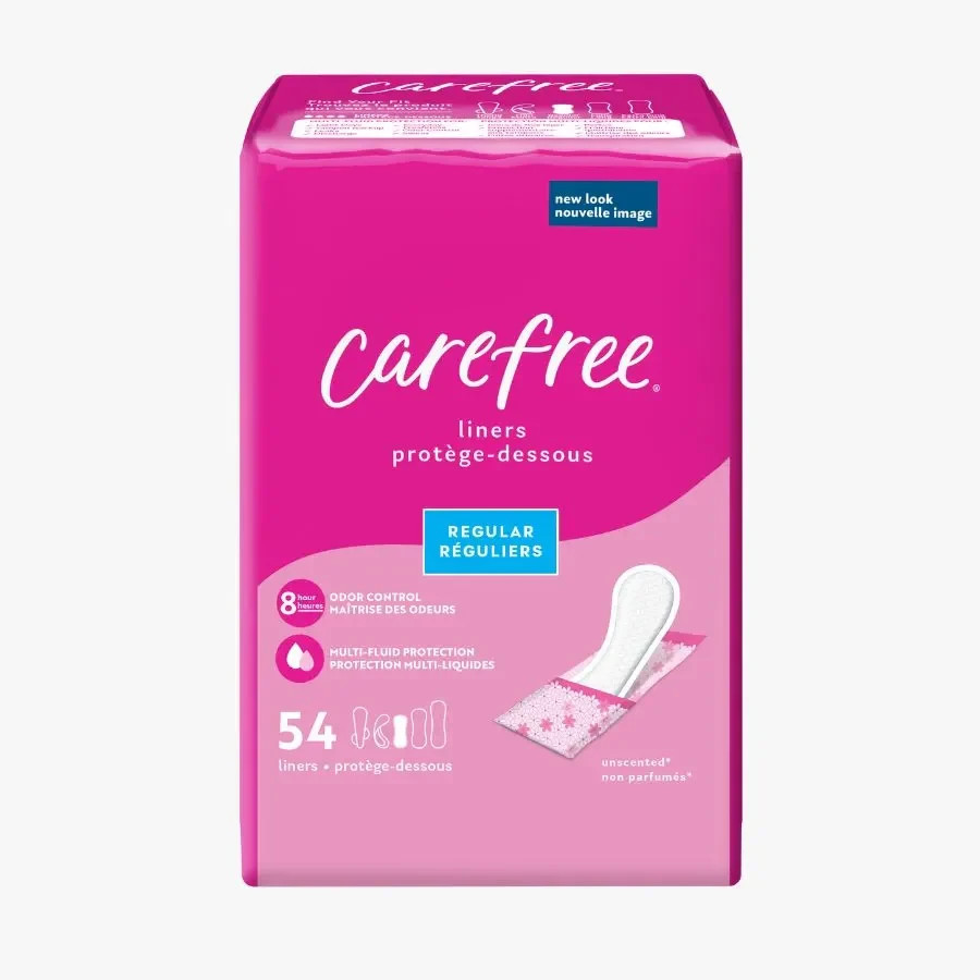 Carefree bladder Pad Feminine Pads Panty Liner Regular Absorb, 8 hrs, 54 Count