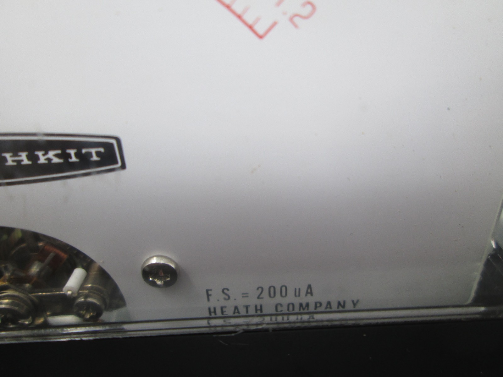 Heathkit IM-17 F.S.= 200uA REPLACEMENT Meter
