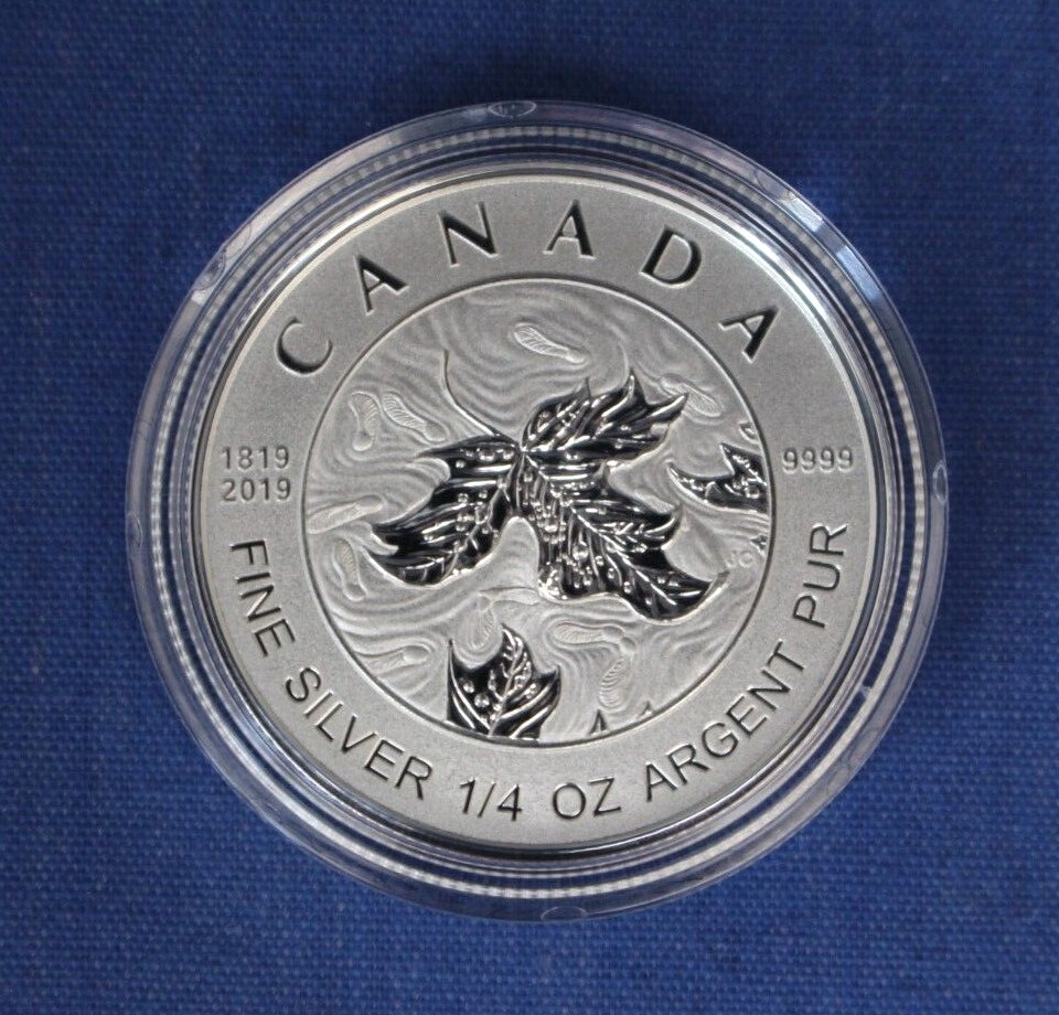 2019 Canada Silver Proof Maple Leaf 5 coin Set in Case with COA