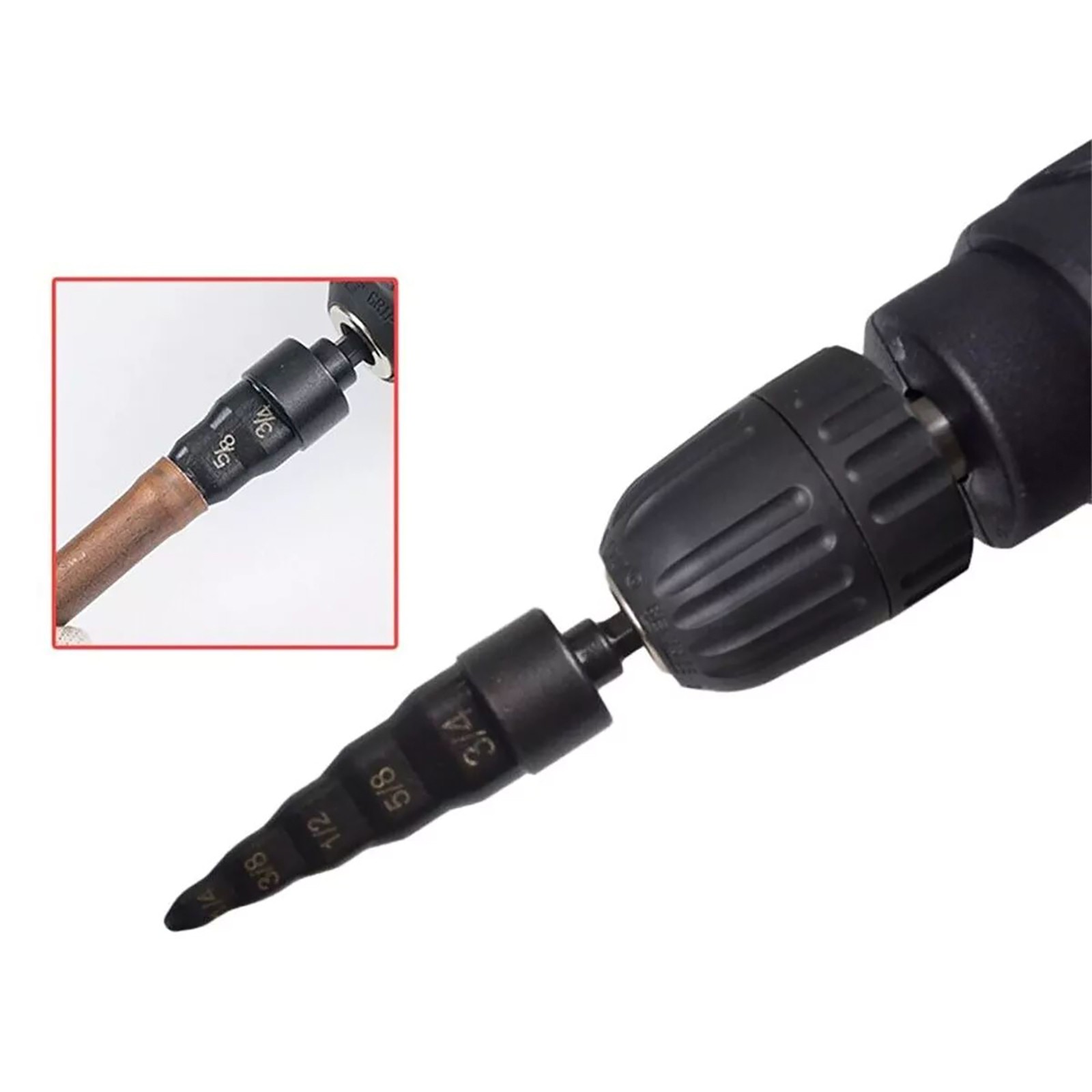 Air Conditioner Copper Pipe Tube Expander Swaging Tool Kit Drill Bit Flaring