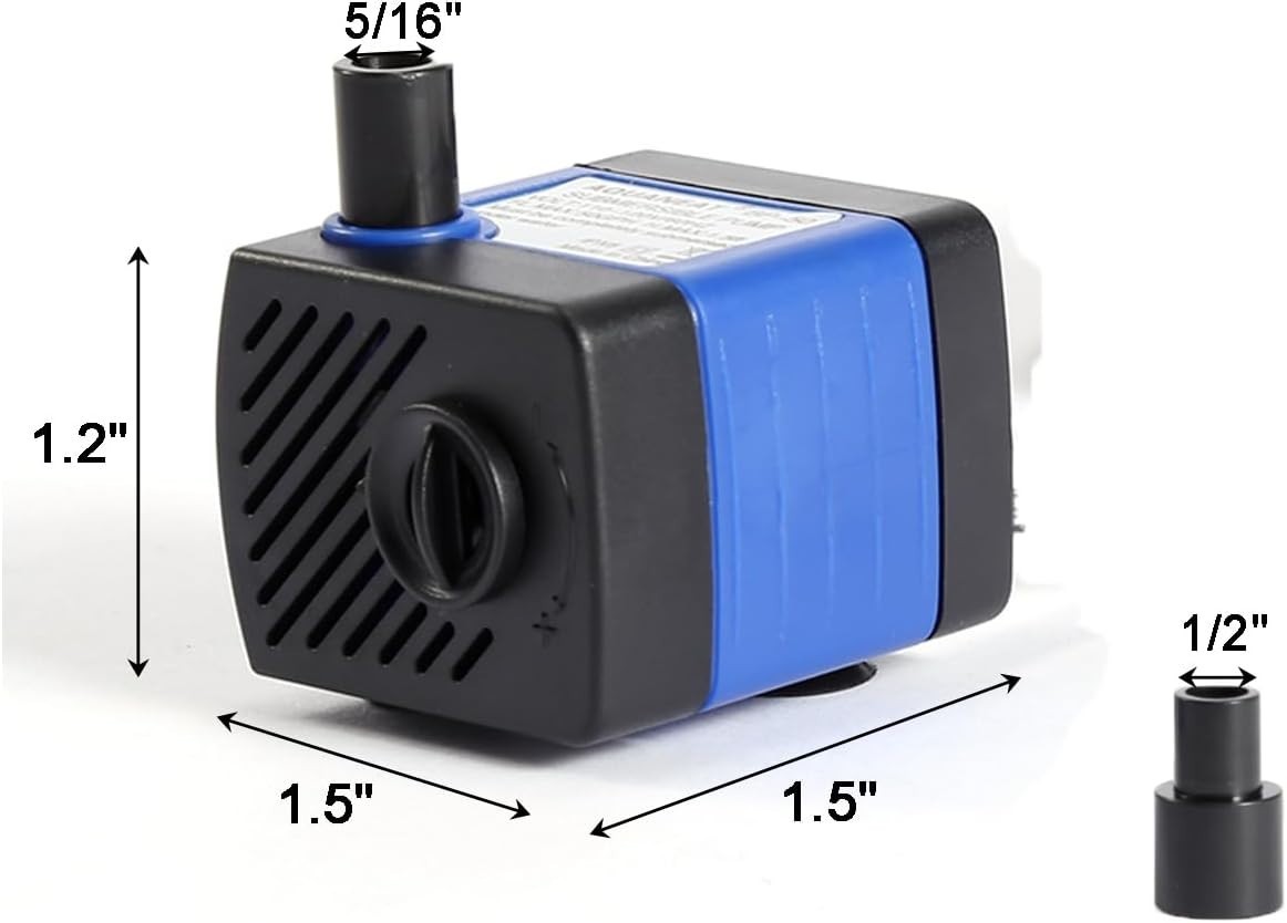 Compact 50GPH Submersible Pump with Adjustable Flow for Aquariums & Hydroponics