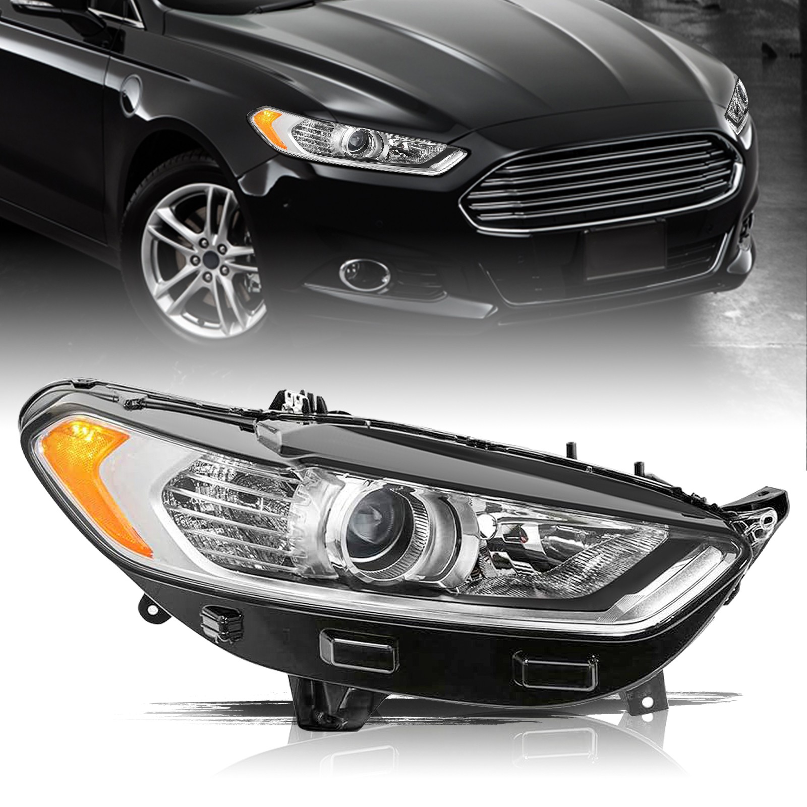 For 2013 2014 2015 2016 Ford Fusion Halogen Passenger Right Headlight Lamp