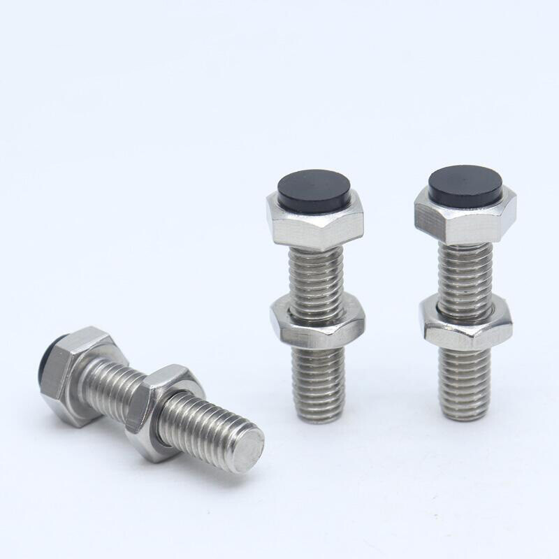 2pcs M8 hexagon screws stop bolts positioning limit PU head Anti-collision nail