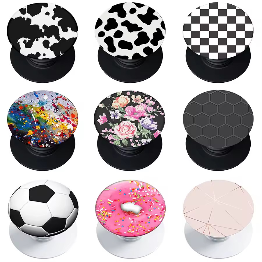 Phone Grip Pop-Out Phone Holder & Kickstand Collapsible Holder Universal Fit