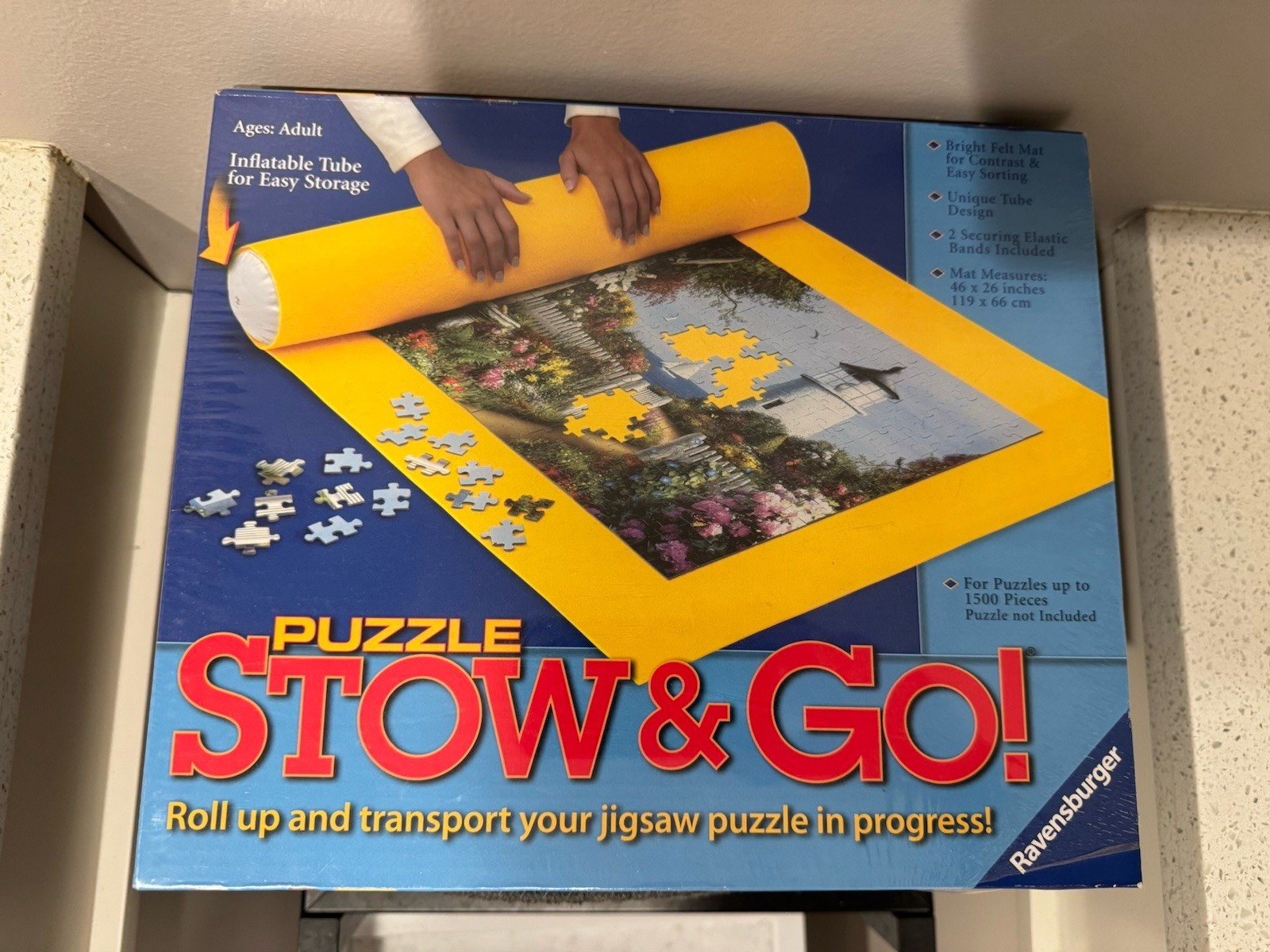 Ravensburger Puzzle Stow and Go Storage Roll up Mat up To 1500 Pcs 46x26 IN. NEW