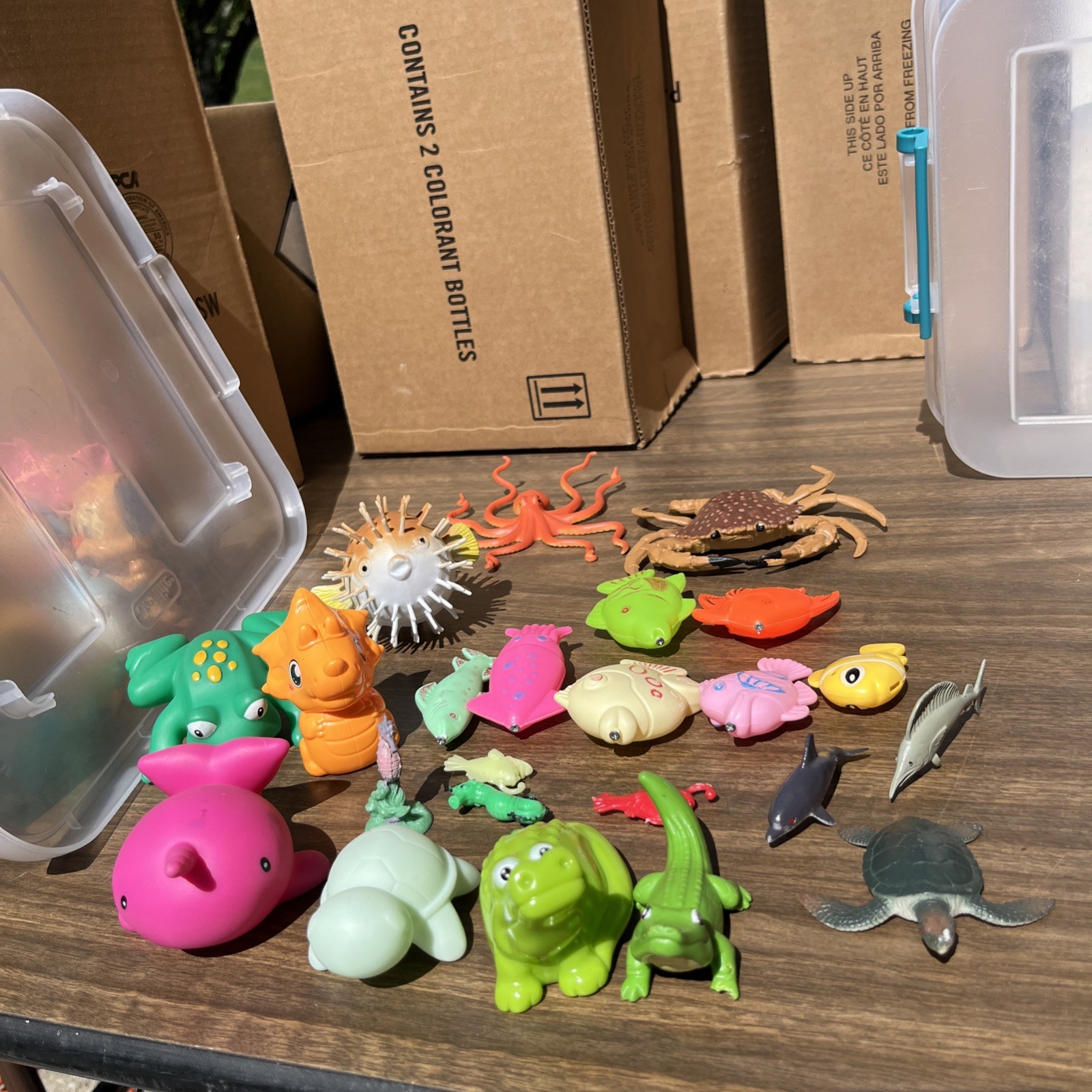 Sea Creatures Ocean Animals Mixed Lot of 22 Plastic, Rubber B62