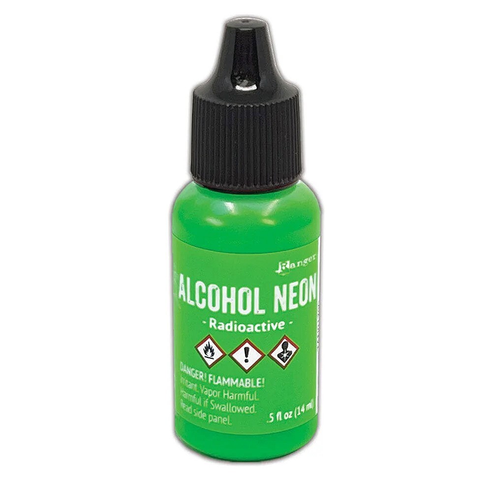 Ranger, Tim Holtz Alcohol Ink, Neon, Radioactive Green, .5 fl oz, 2025 Luminous