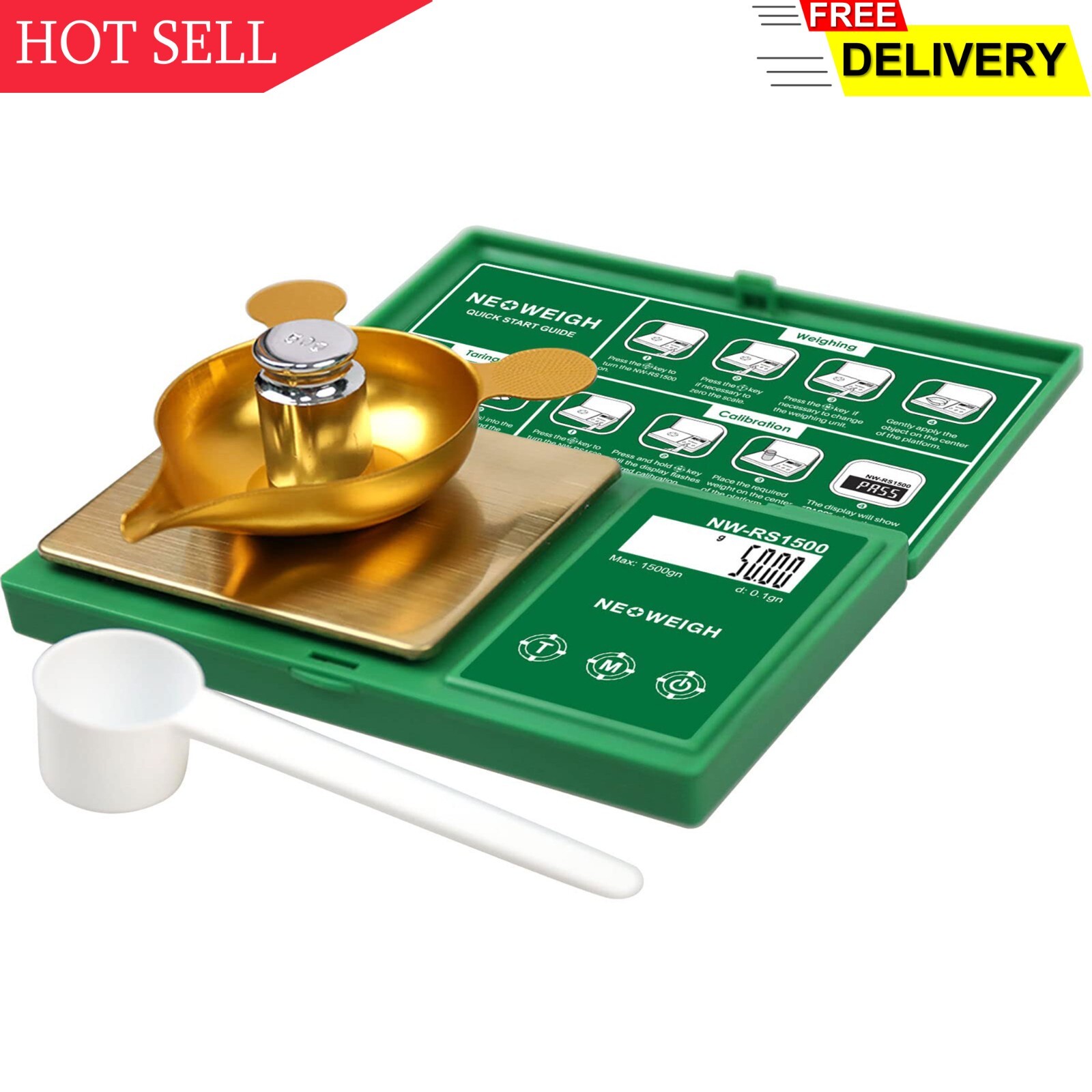 Reloading Scale, Powder Scale for Reloading, 1500 grains x 0.1 gn, Digital Pow..