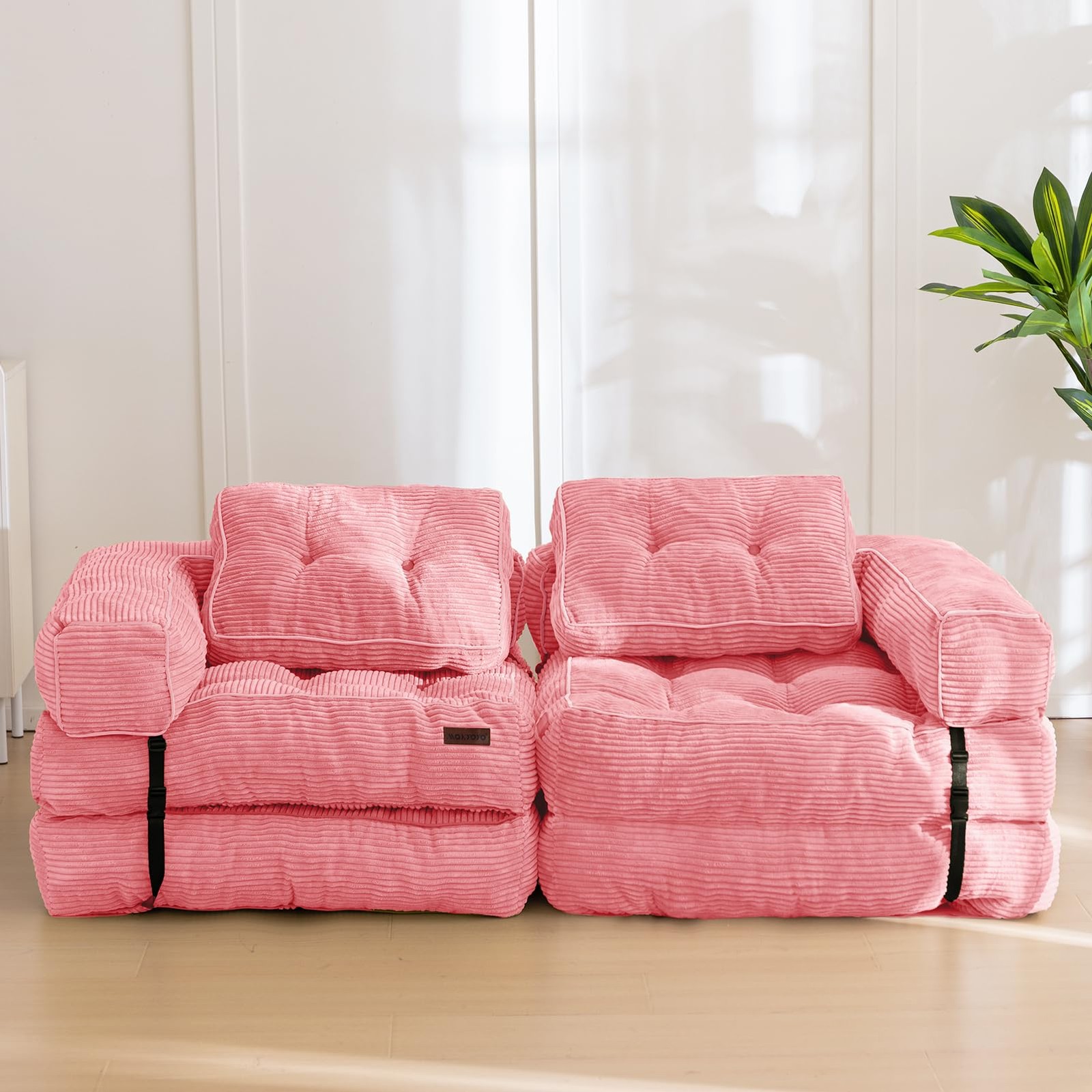 Folding Sofa Bed, L-Shaped Convertible Sofa Bed with Armrest Foldable Sleeper...